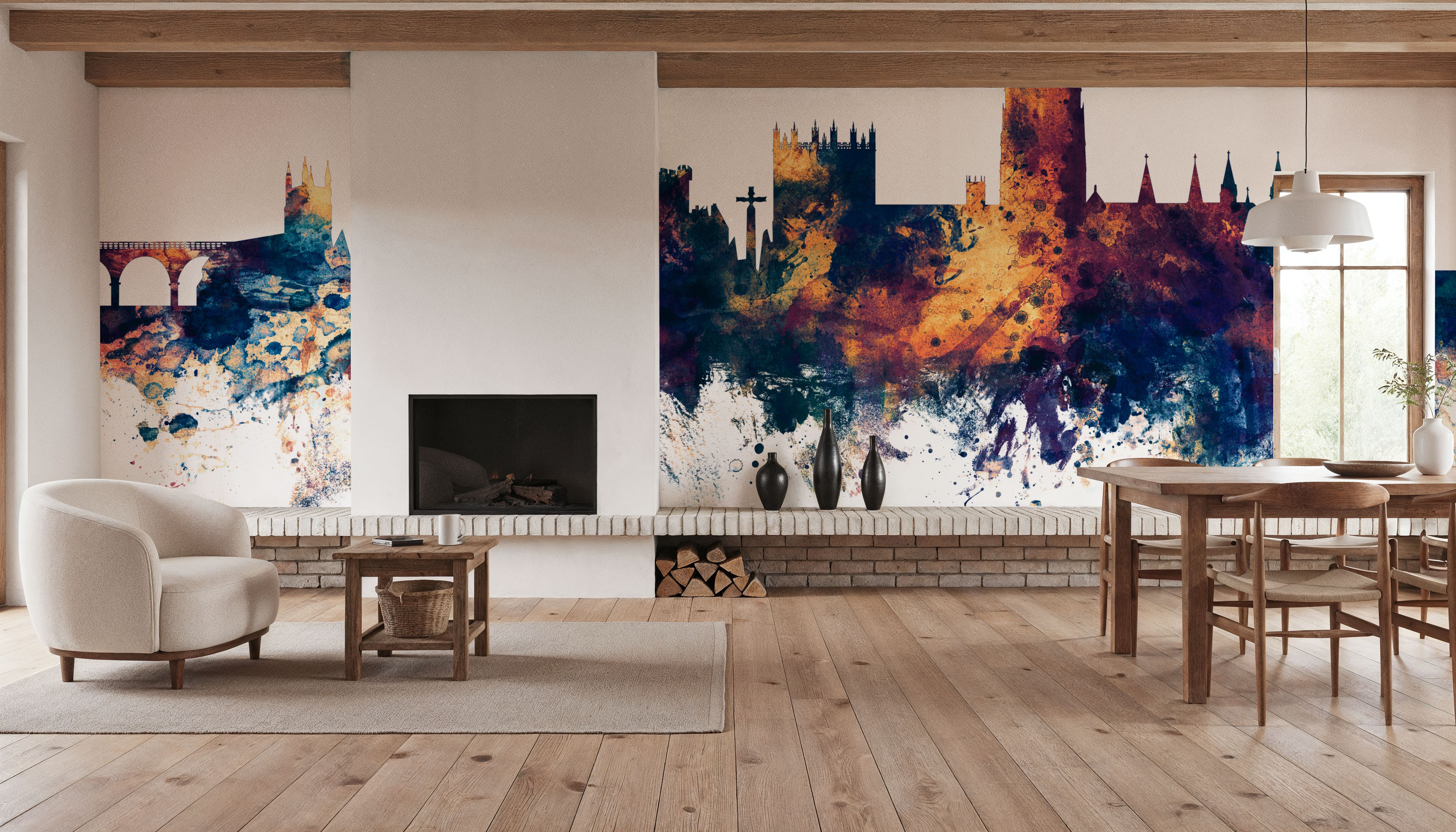 Durham England Skyline Blue & Bronze