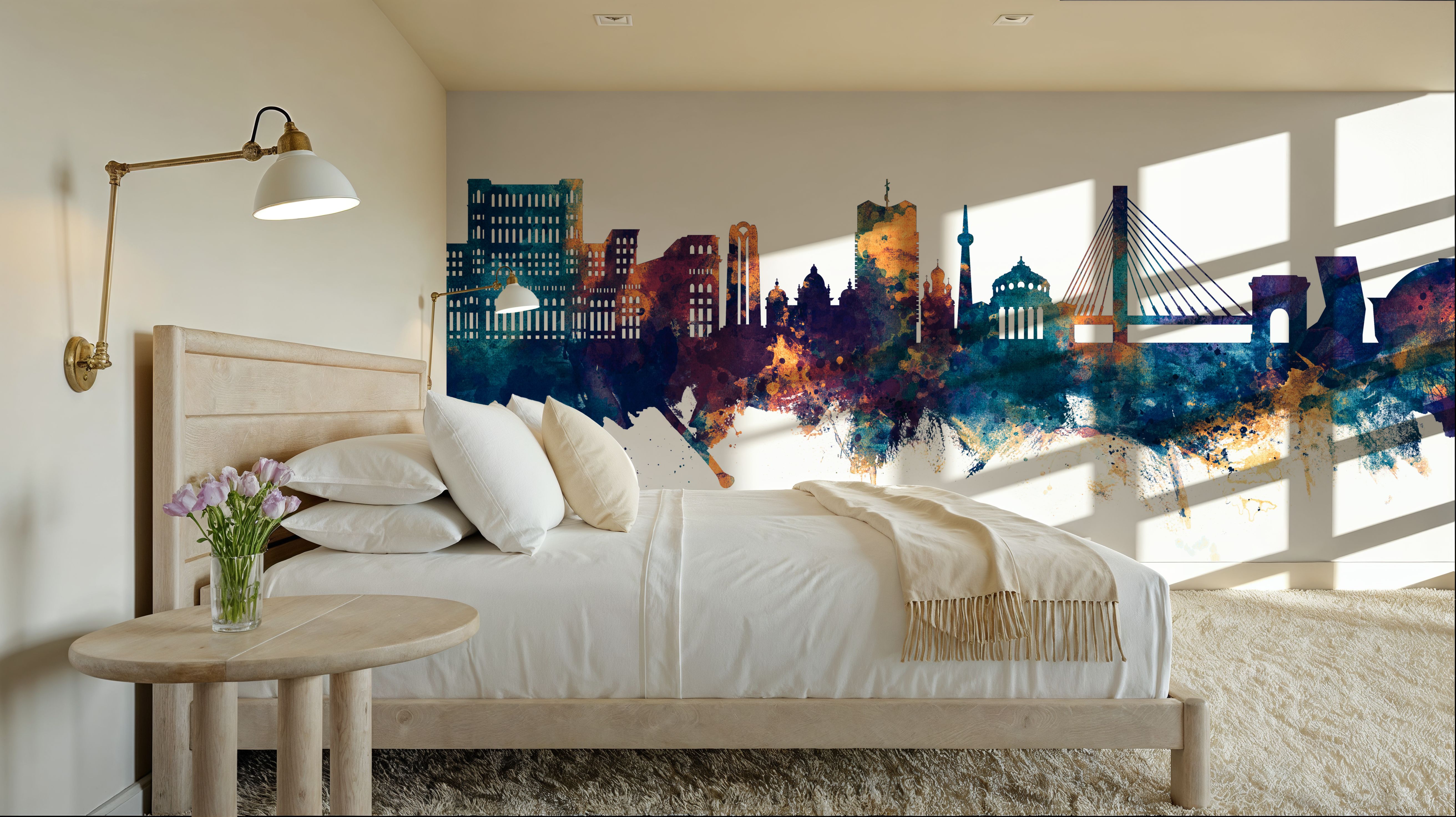 Bucharest Romania Skyline Blue & Bronze