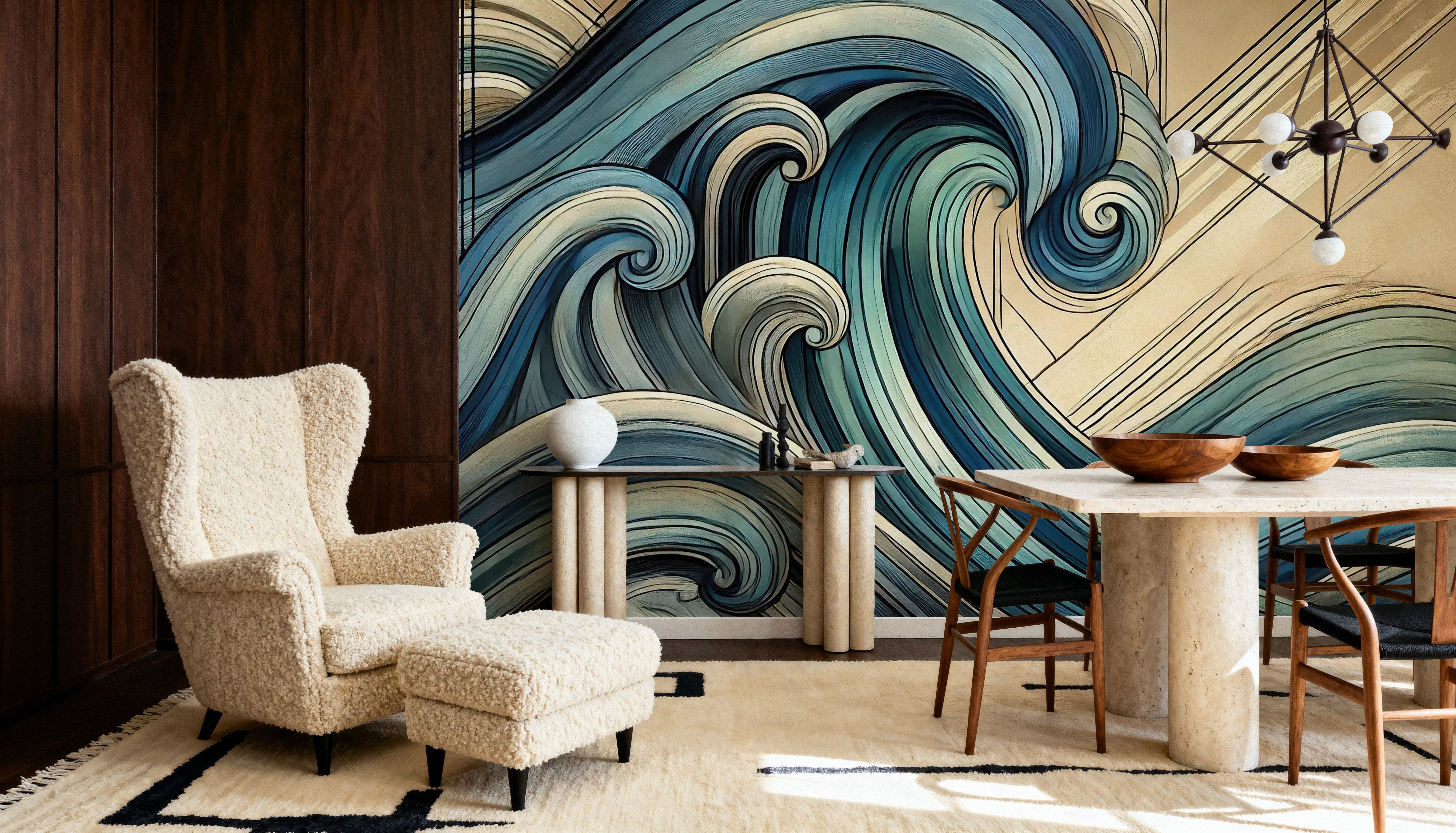 Ocean Waves in Art Deco