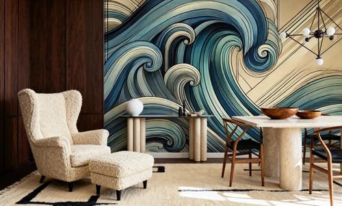 Ocean Waves in Art Deco