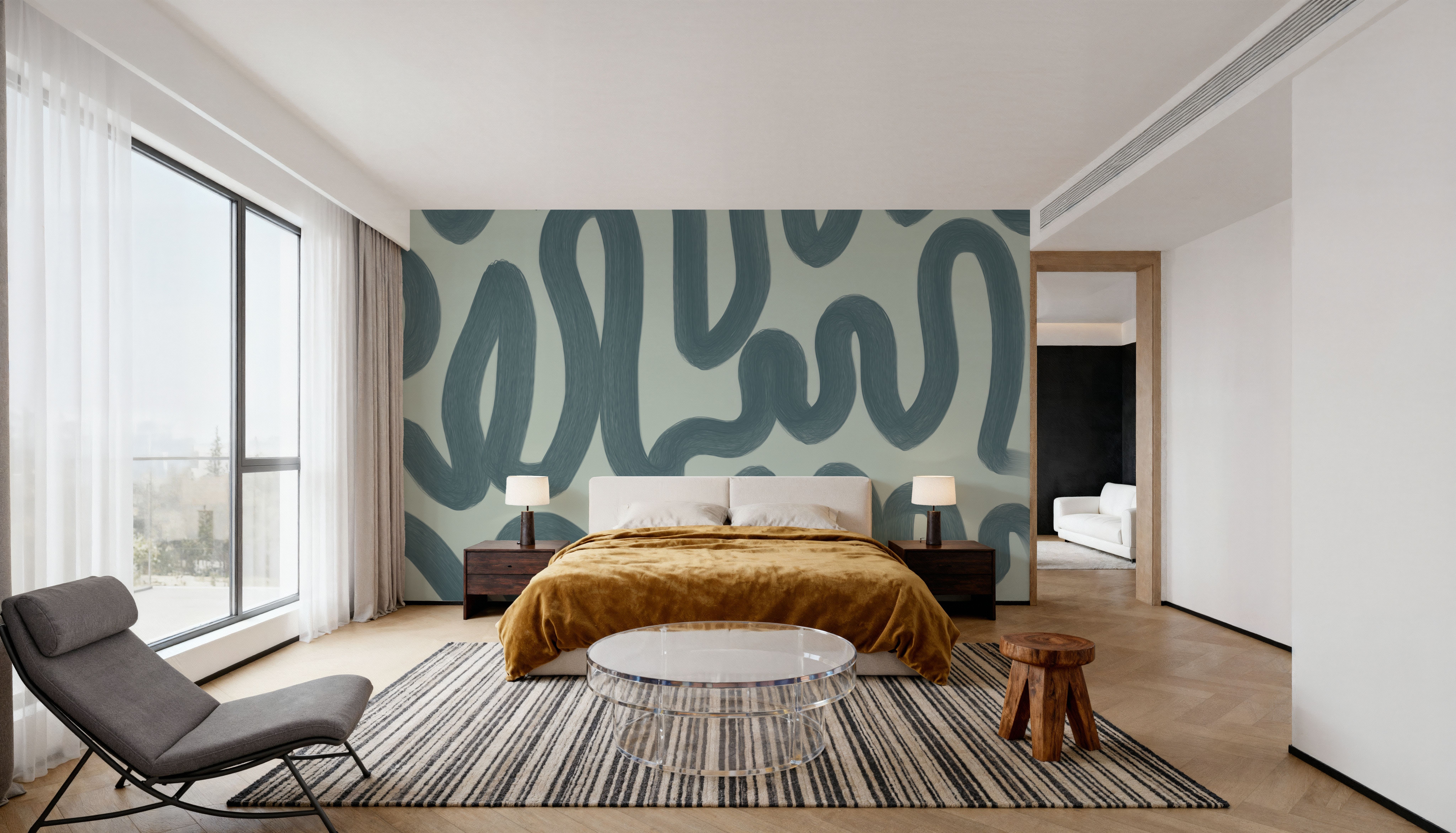 Modern Abstract, Light Teal