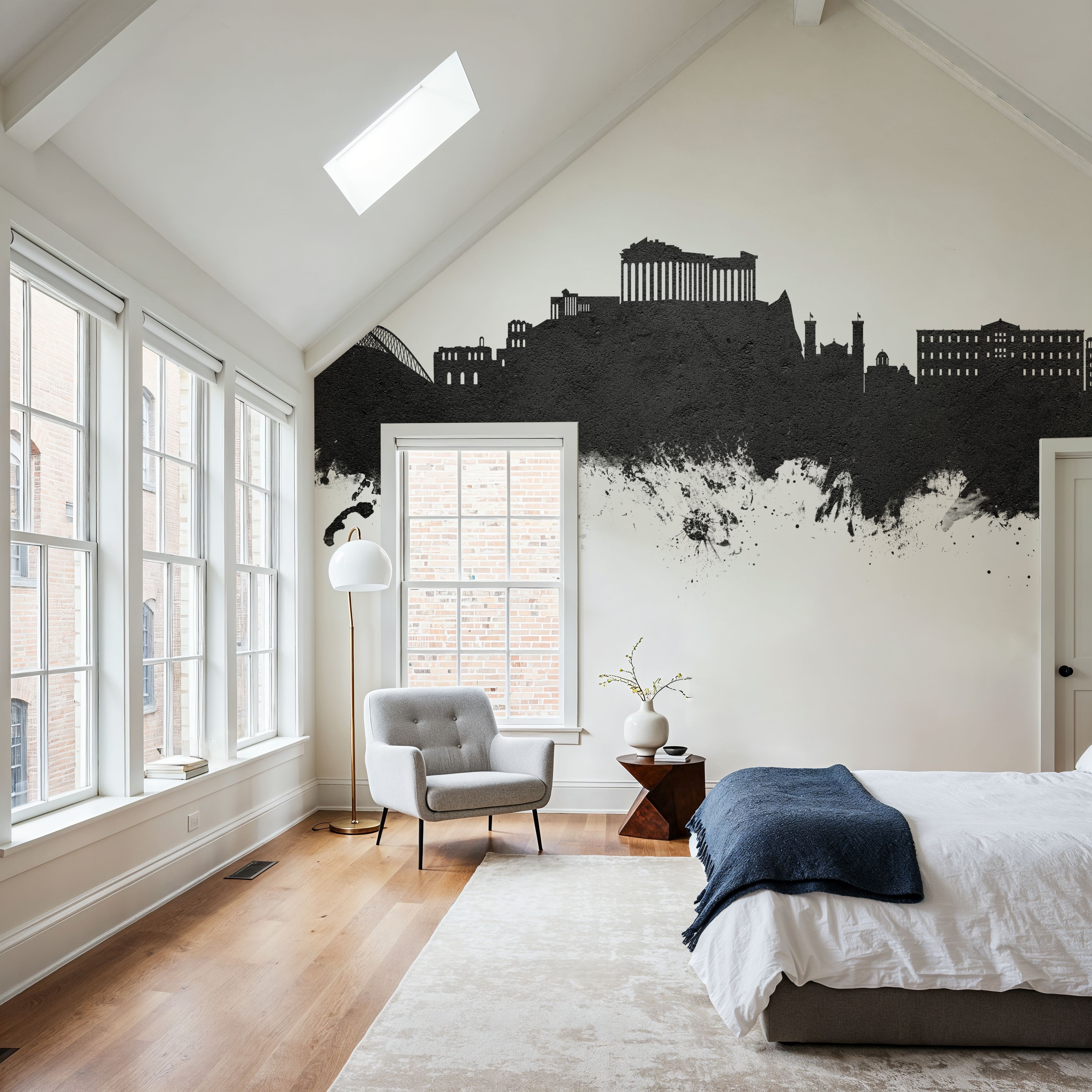 Athens Greece Skyline Black & White