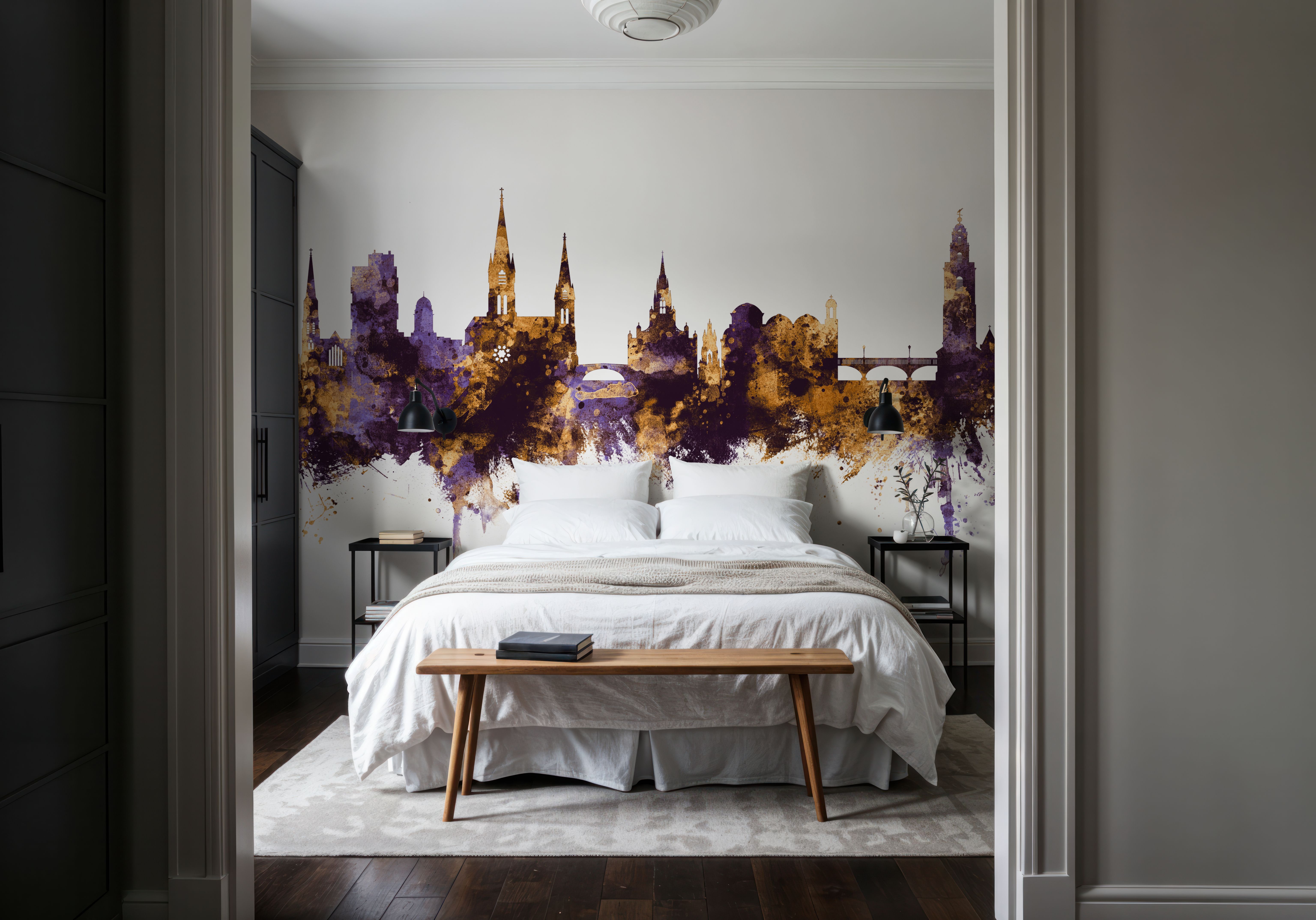 Cork Ireland Skyline Purple & Gold