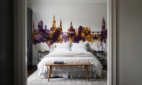 Cork Ireland Skyline Purple & Gold