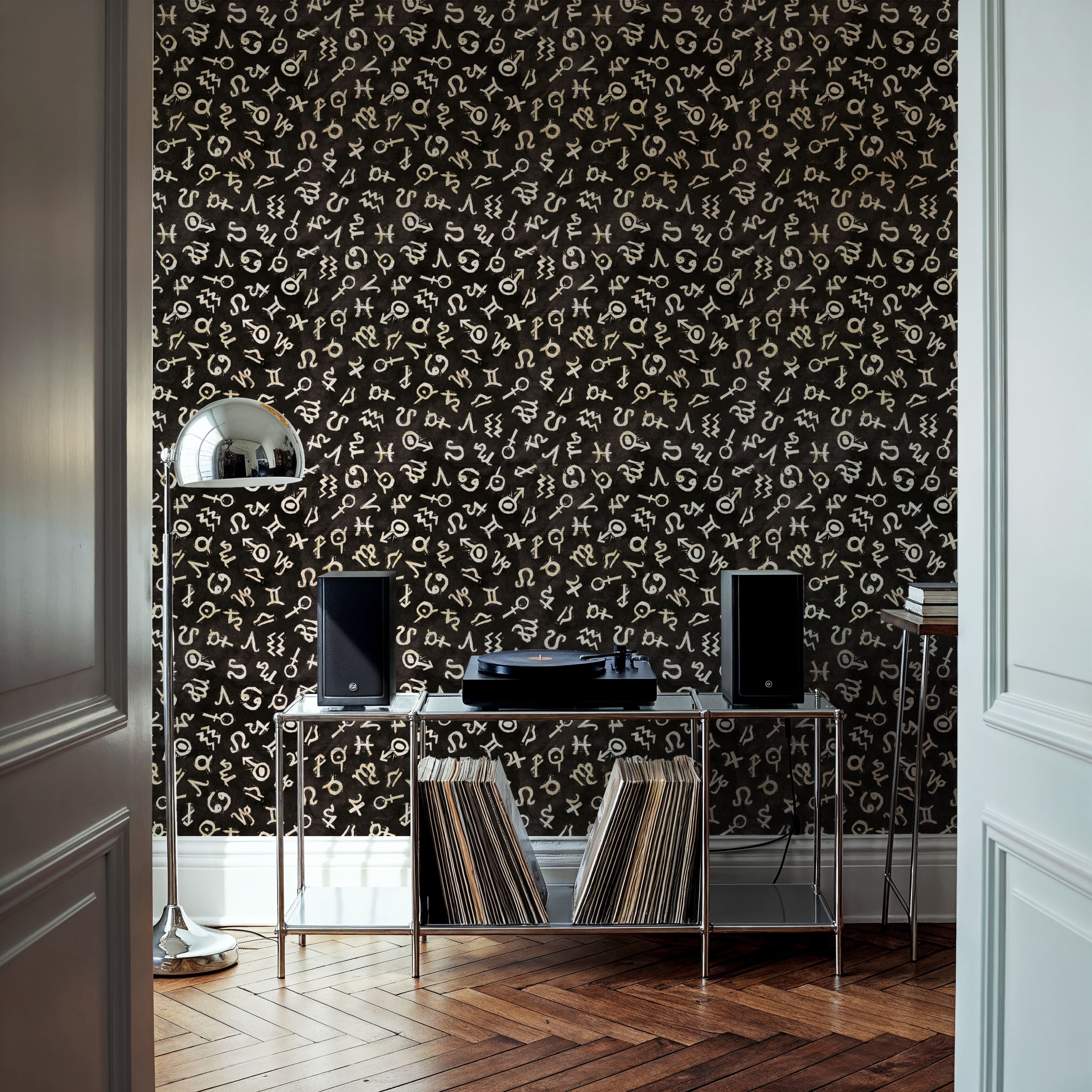 Mystical Signs Black, Wallpaper