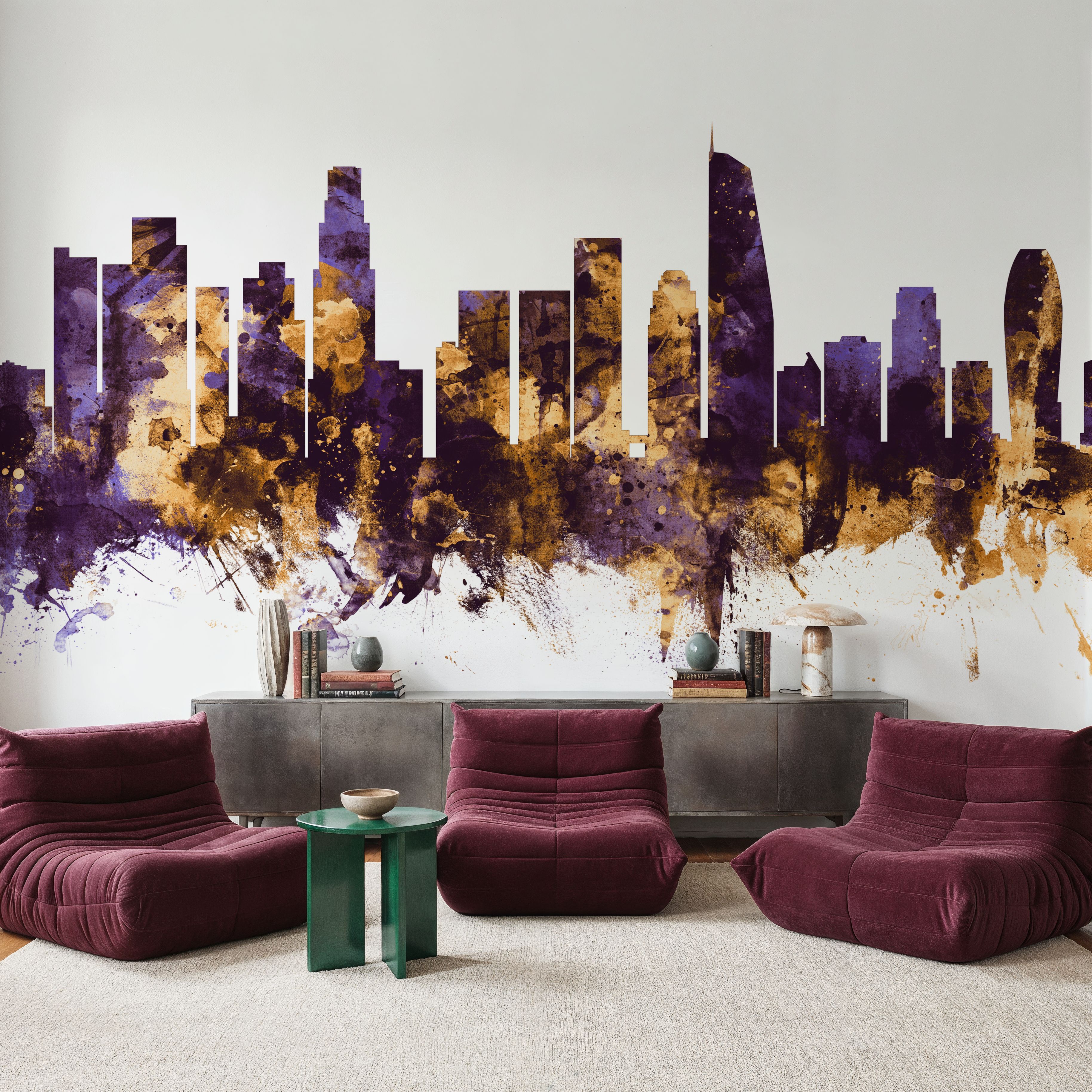 Los Angeles Skyline Purple & Gold