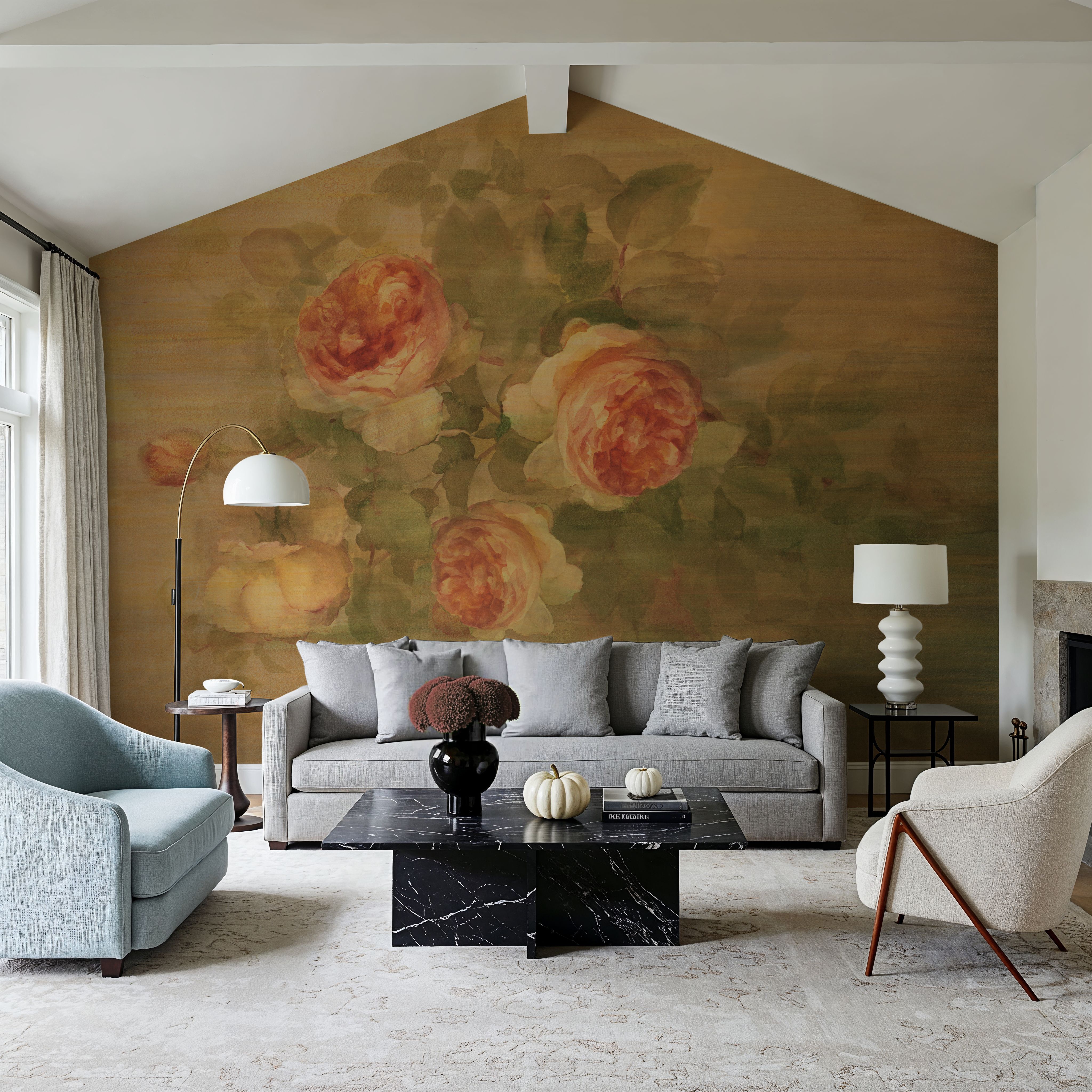 Vintage Roses on Green II