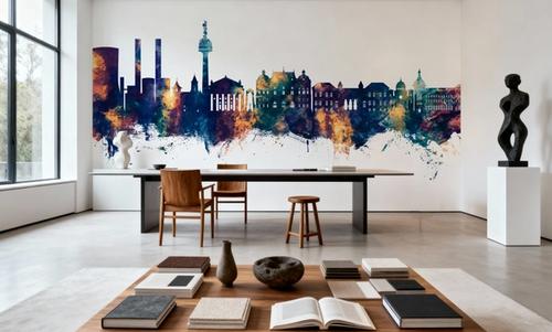 Galaţi Romania Skyline Blue & Bronze