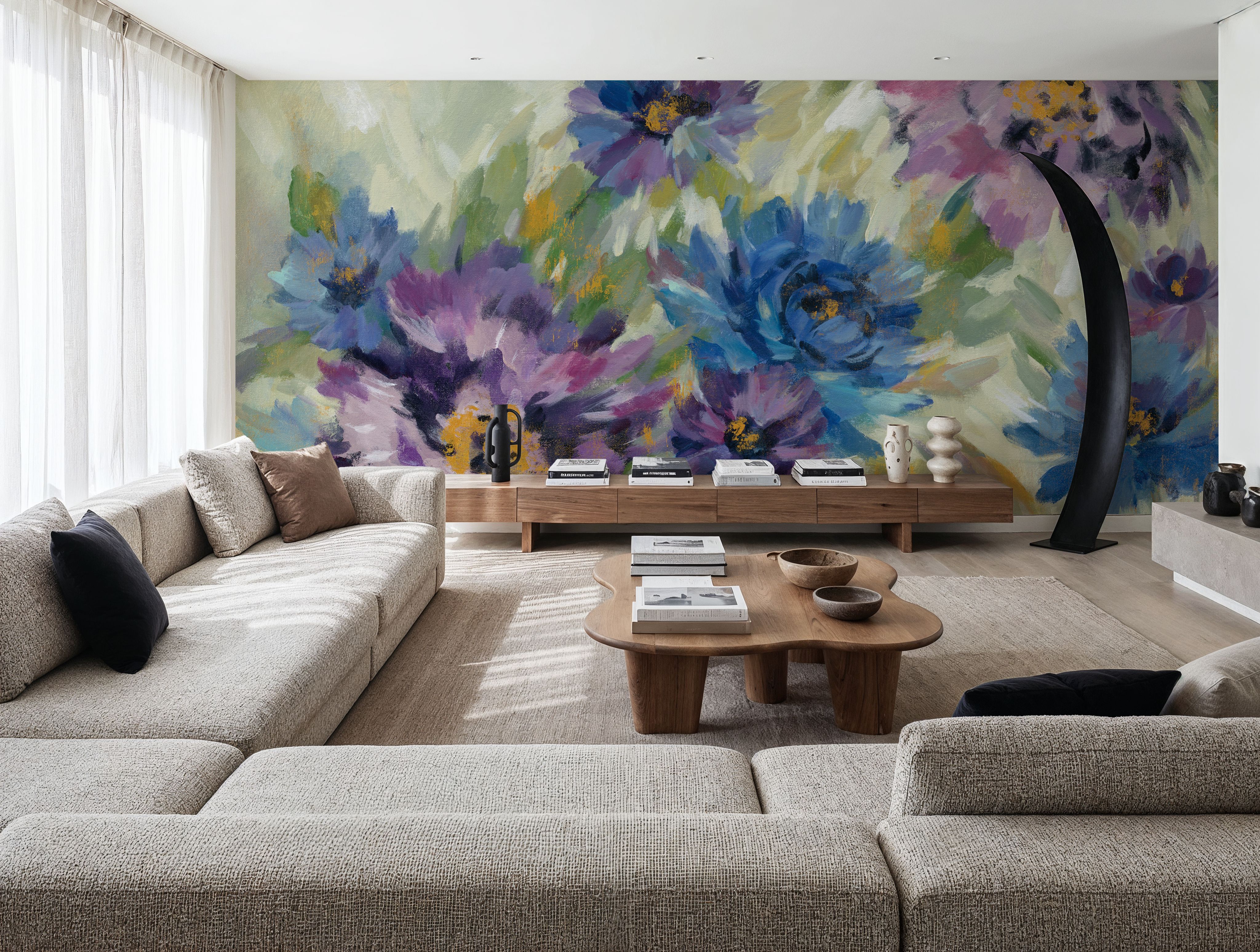 Bold Blue and Lavender Flowers