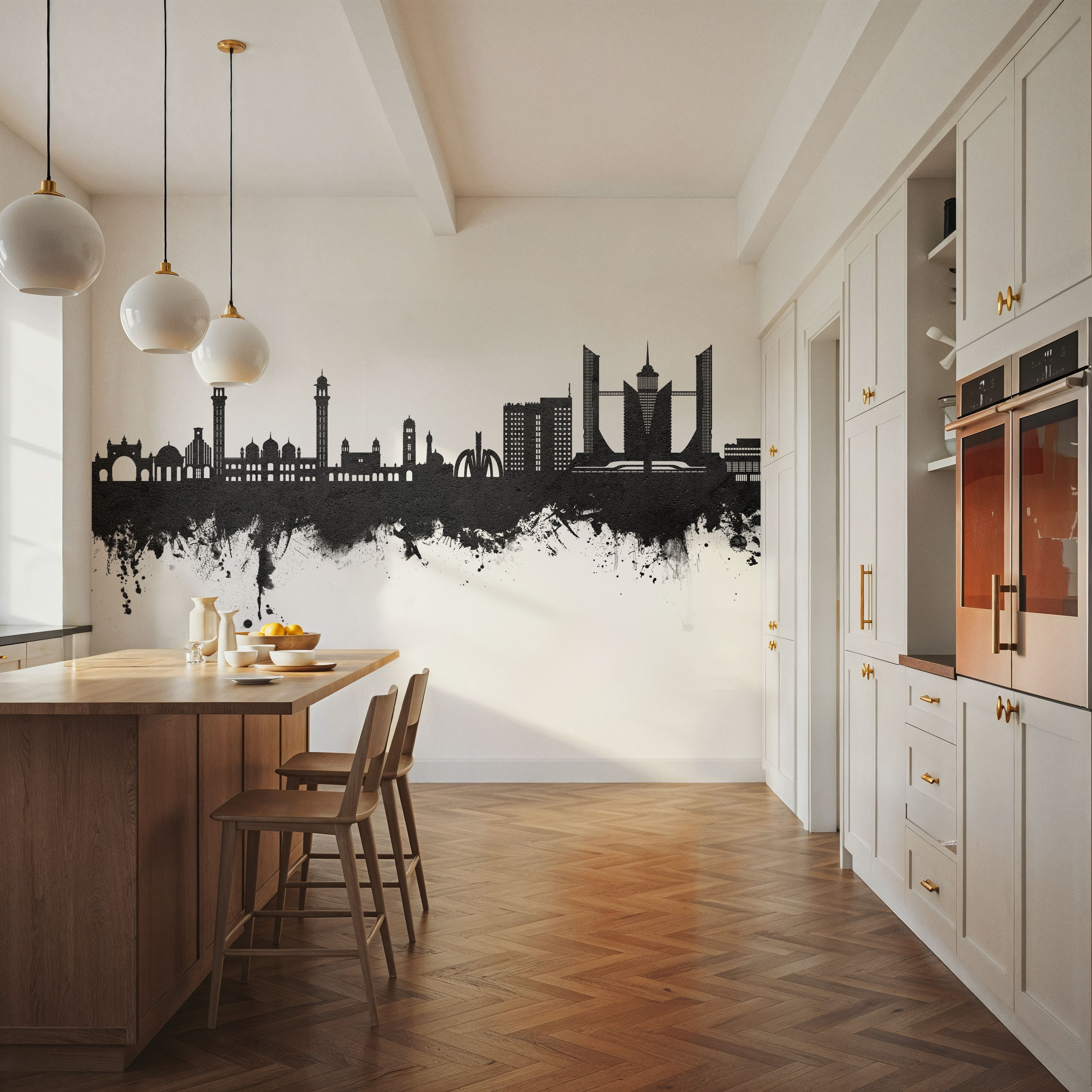 Faislabad Pakistan Skyline Black & White