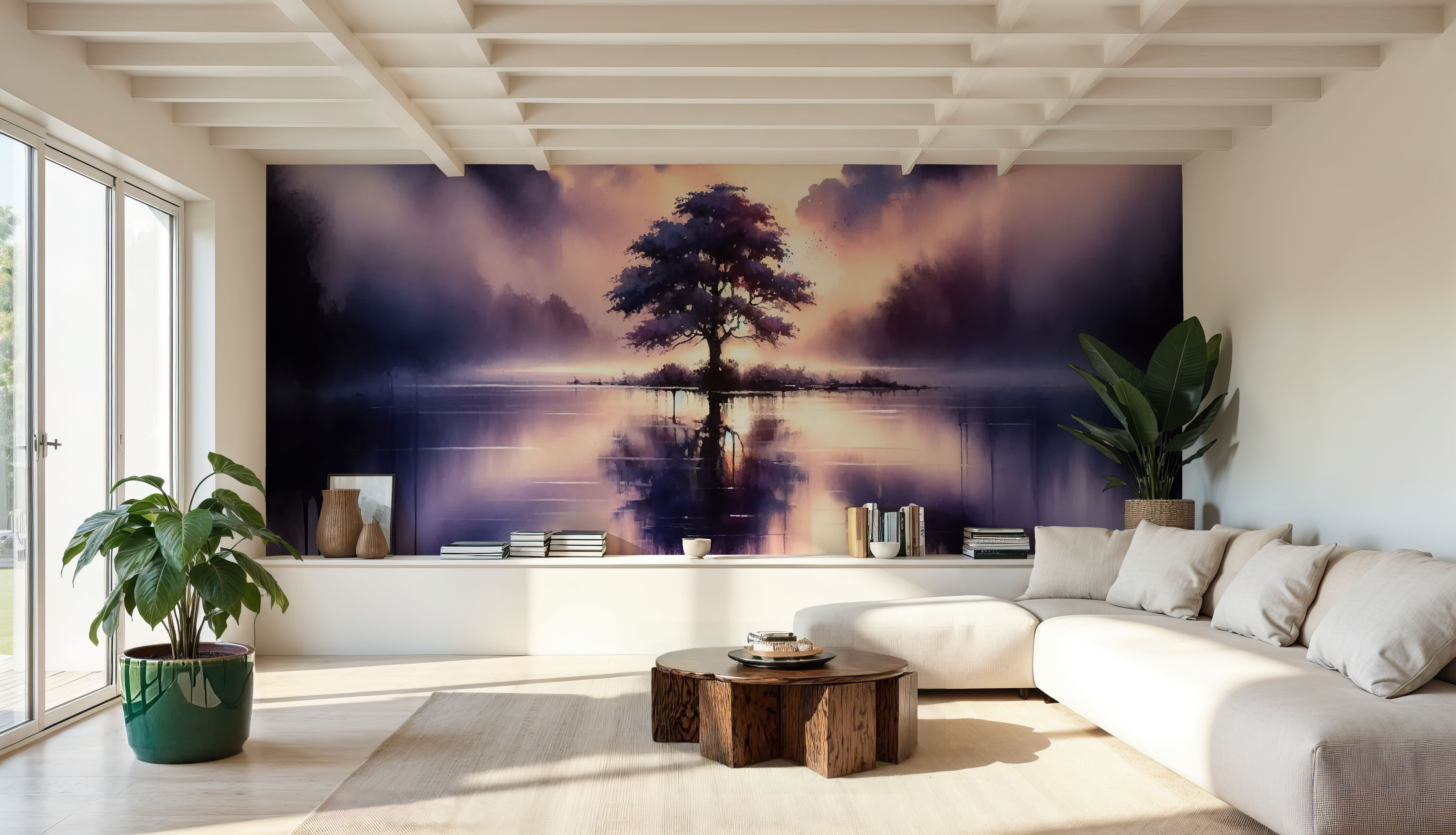 Whispers of Dawn on a Misty Lake Solitude