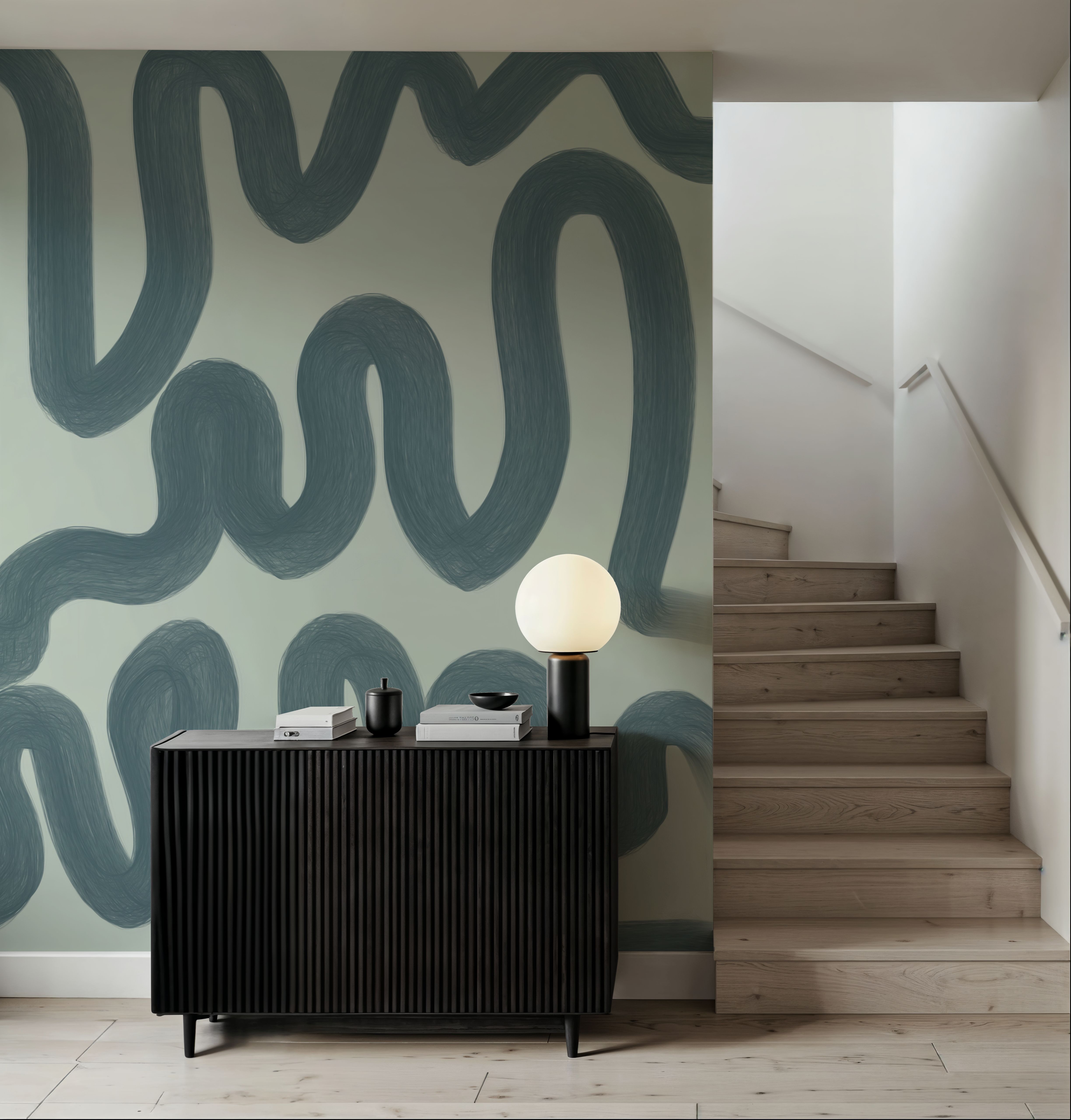 Modern Abstract, Light Teal