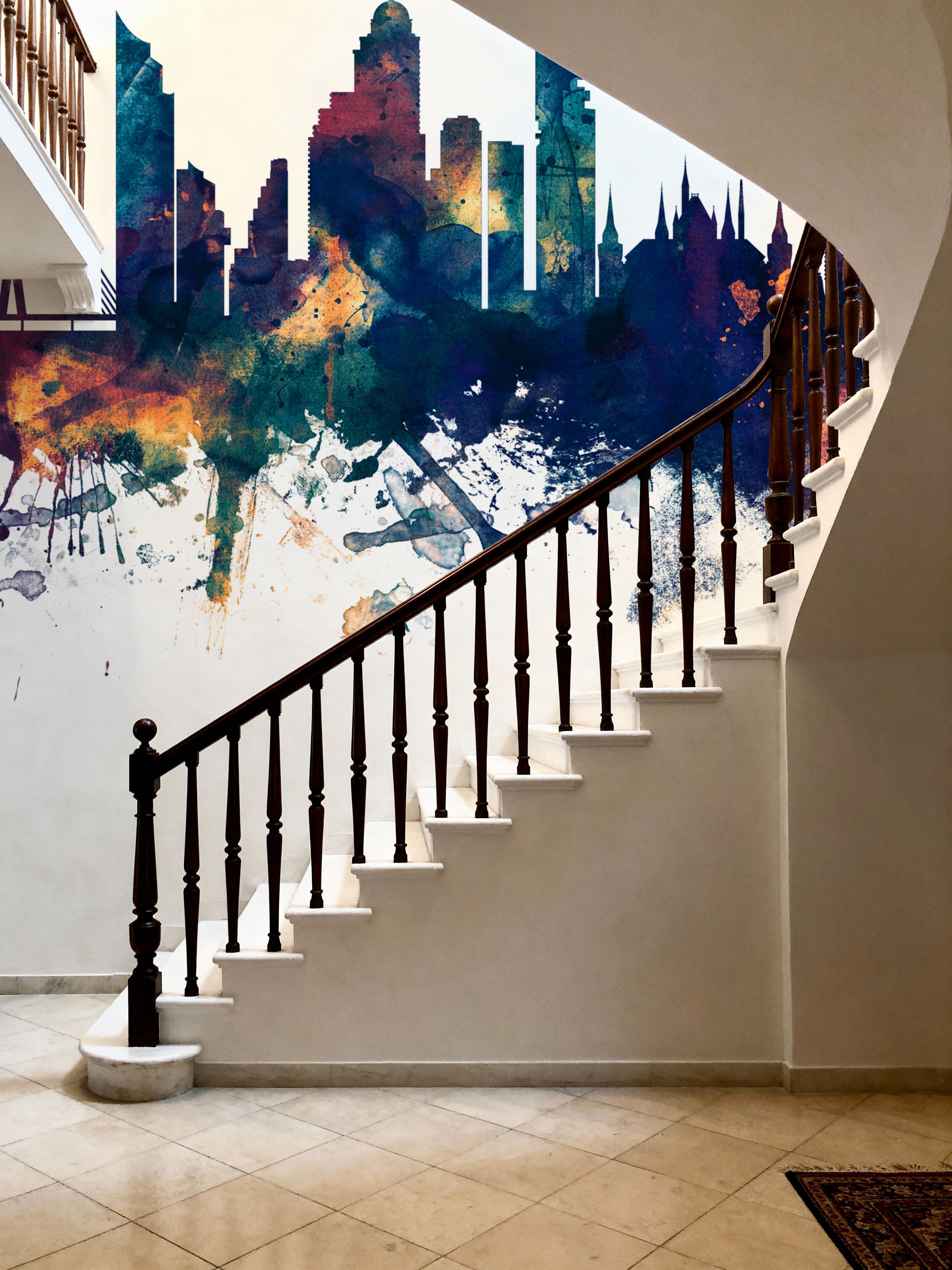 Bangkok Thailand Skyline Blue & Bronze