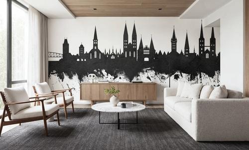 Lubeck Germany Skyline Black & White