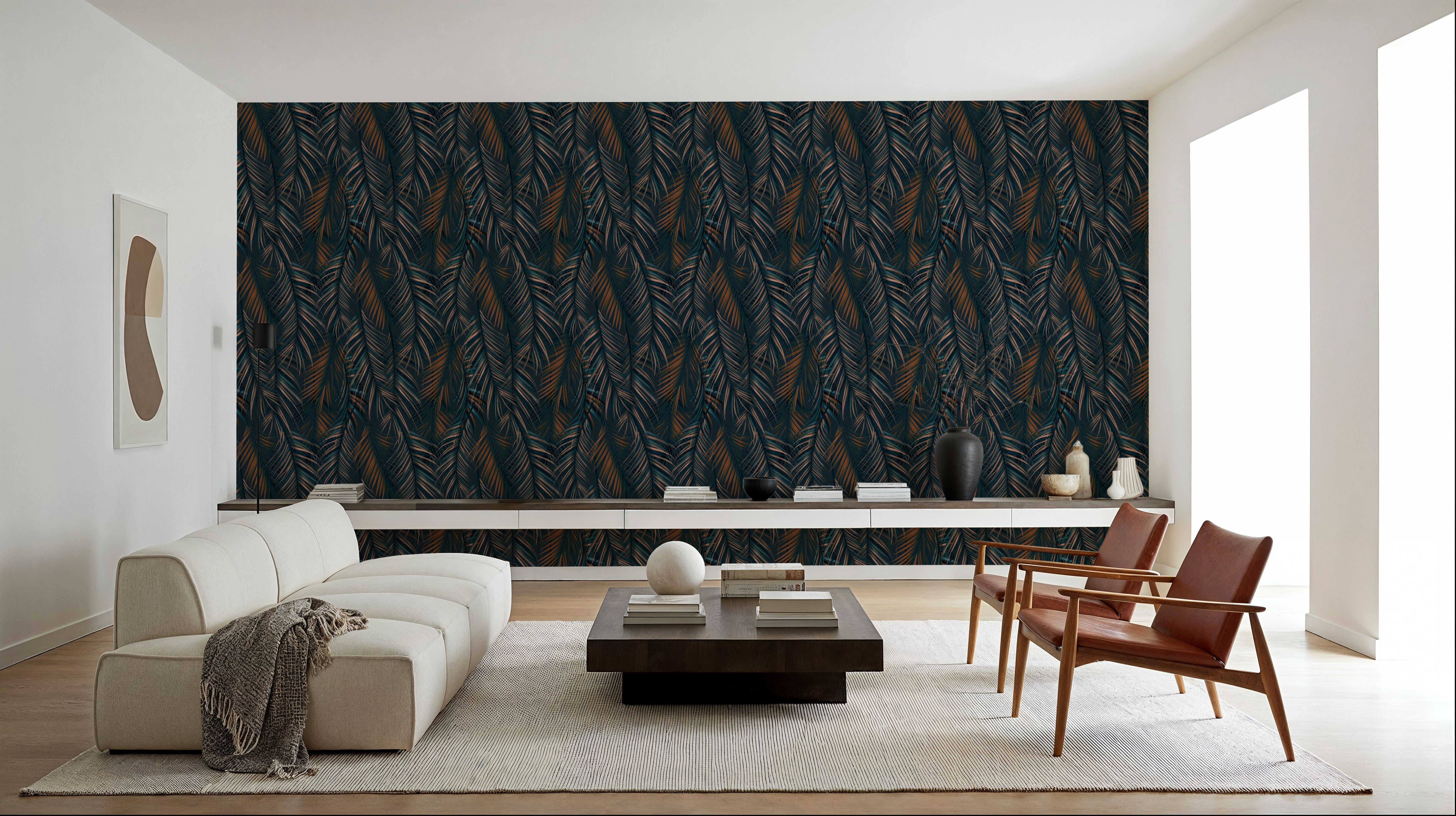 Swaying Palm Leaves, Teal