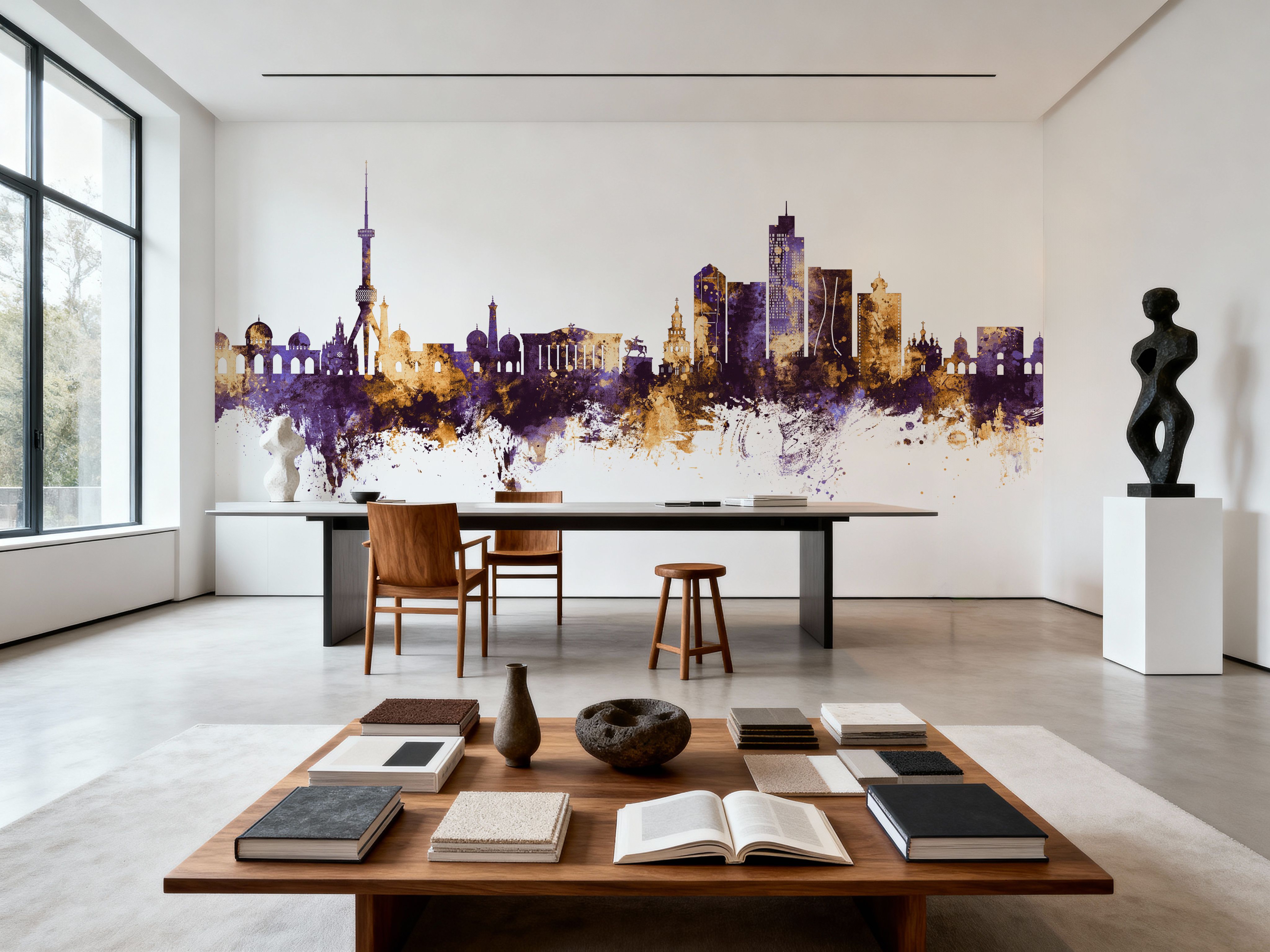 Tashkent Uzbekistan Skyline Purple & Gold