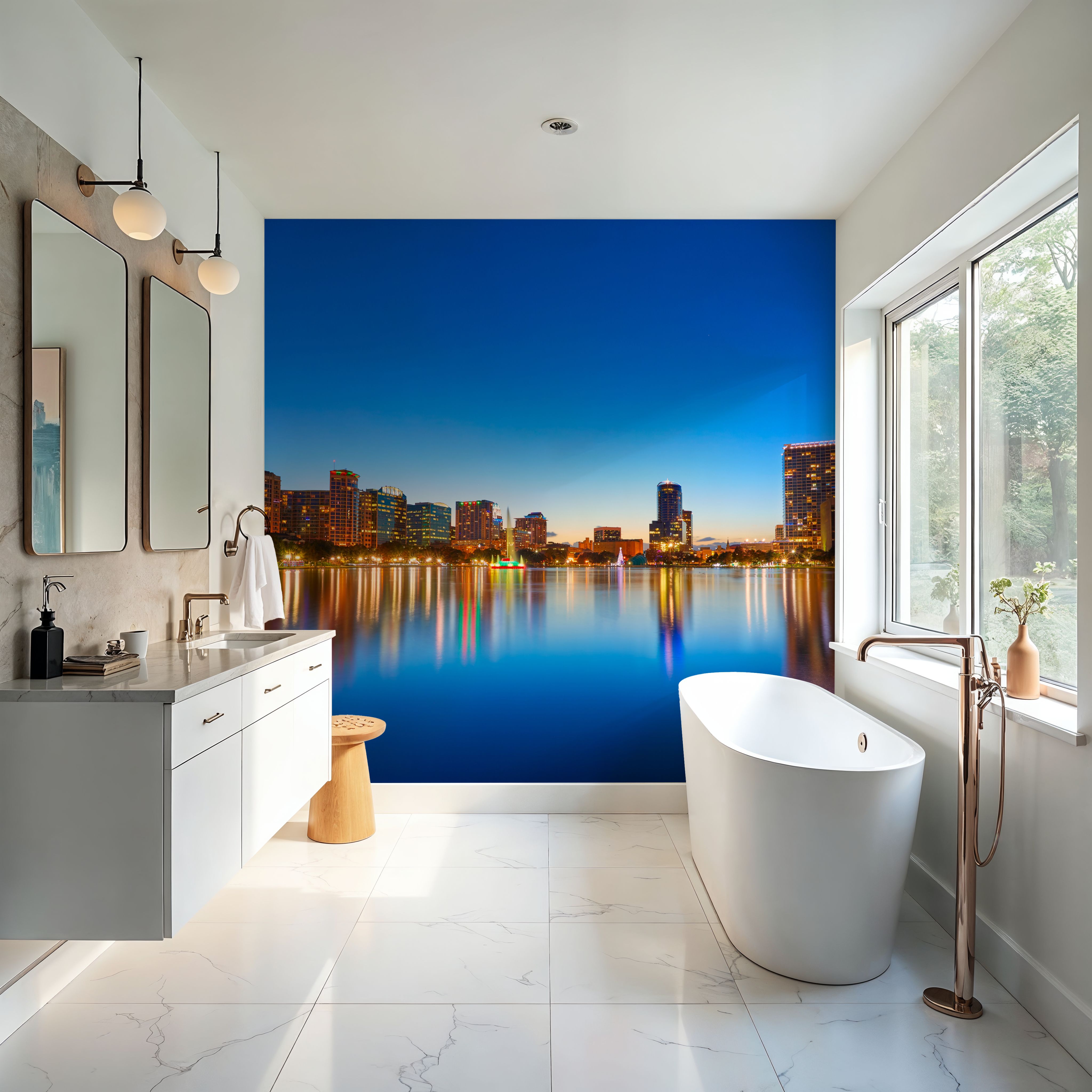 Orlando Skyline Sunset at Lake Eola