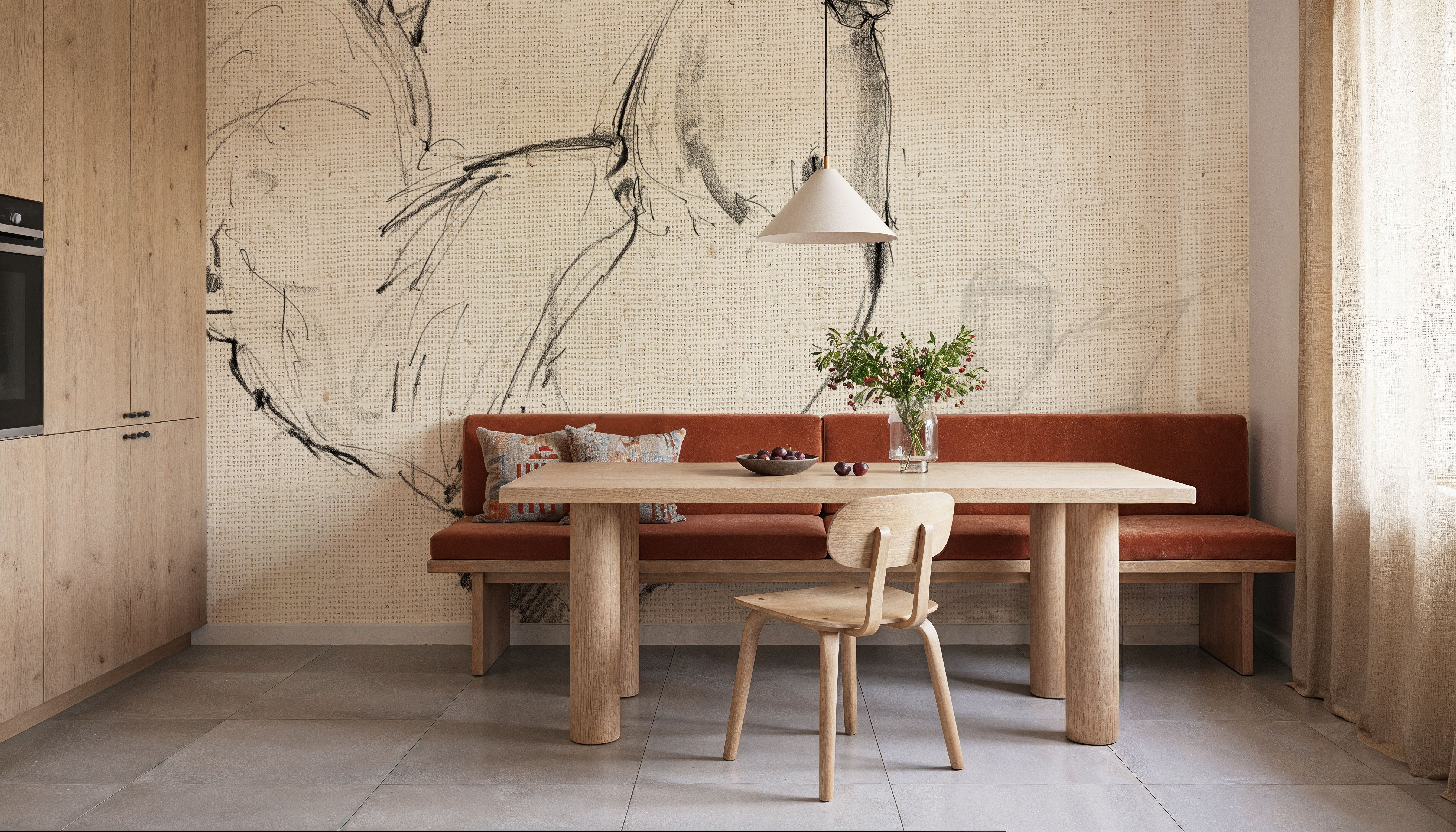 Life at Home I on Burlap