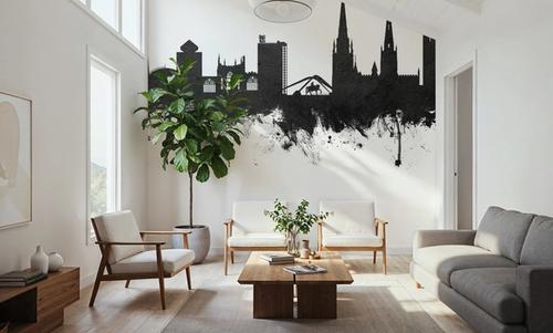 Coventry England Skyline Black & White