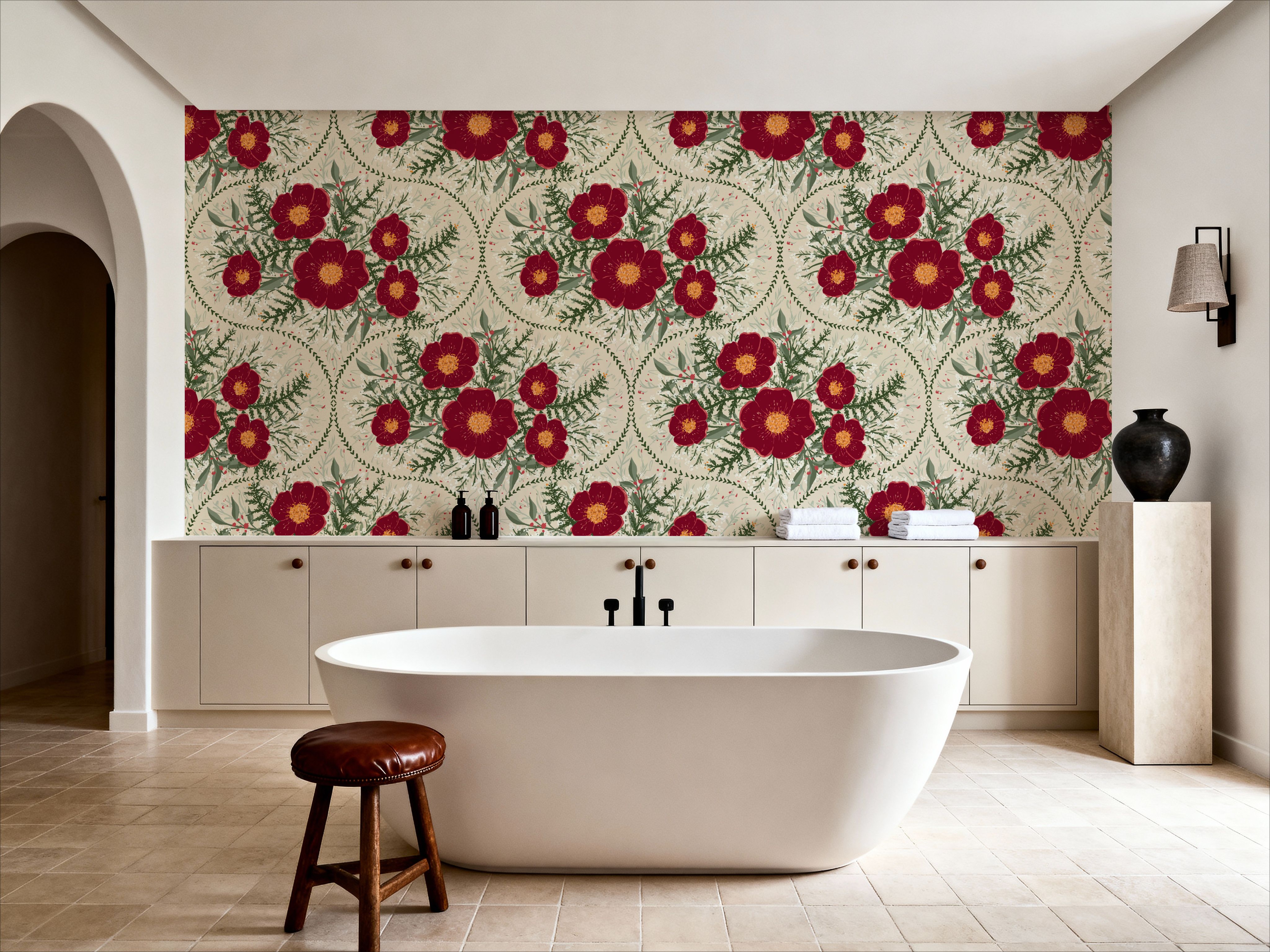 Yuletide Camelia, Bone White