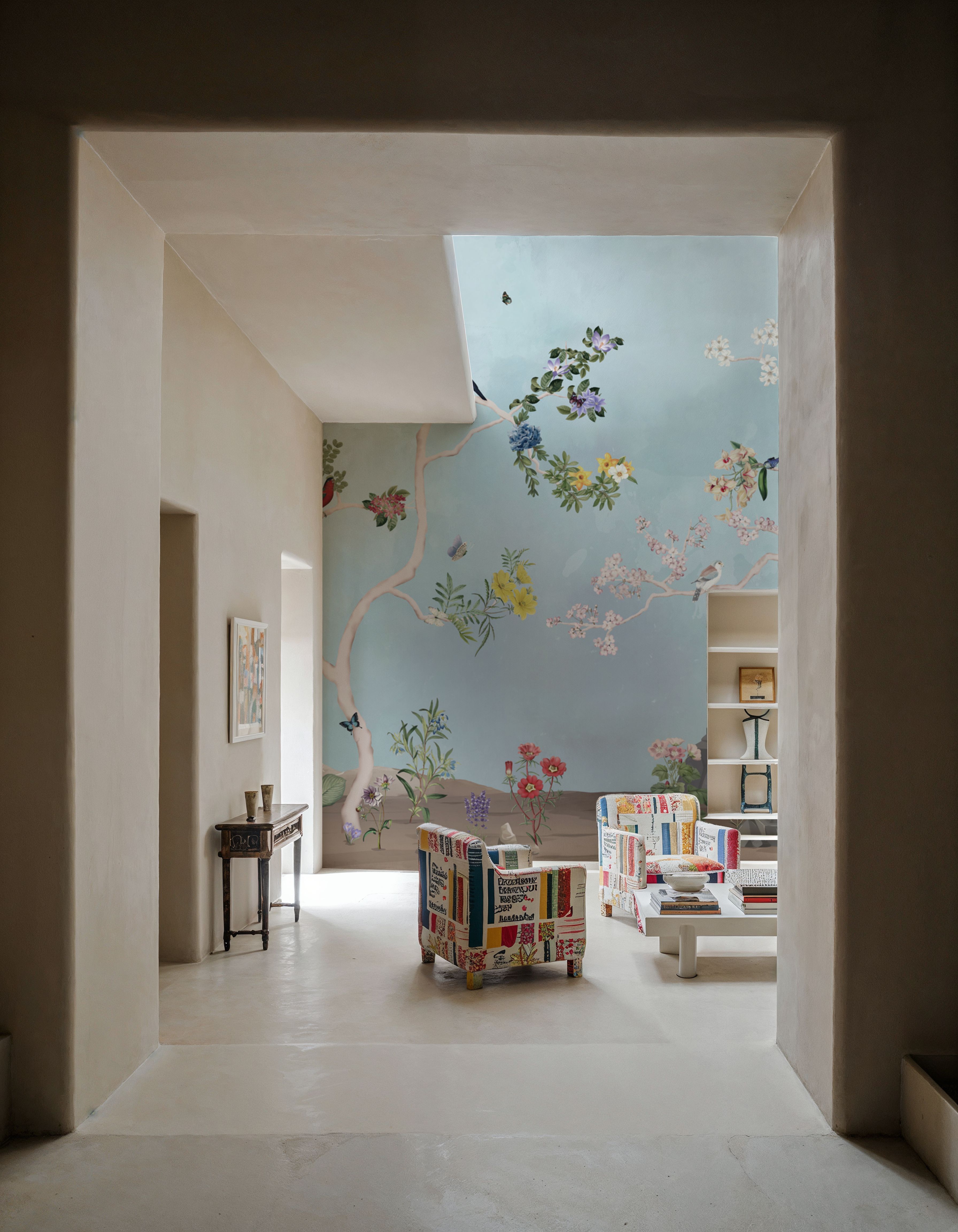 Birds in the Garden Blue