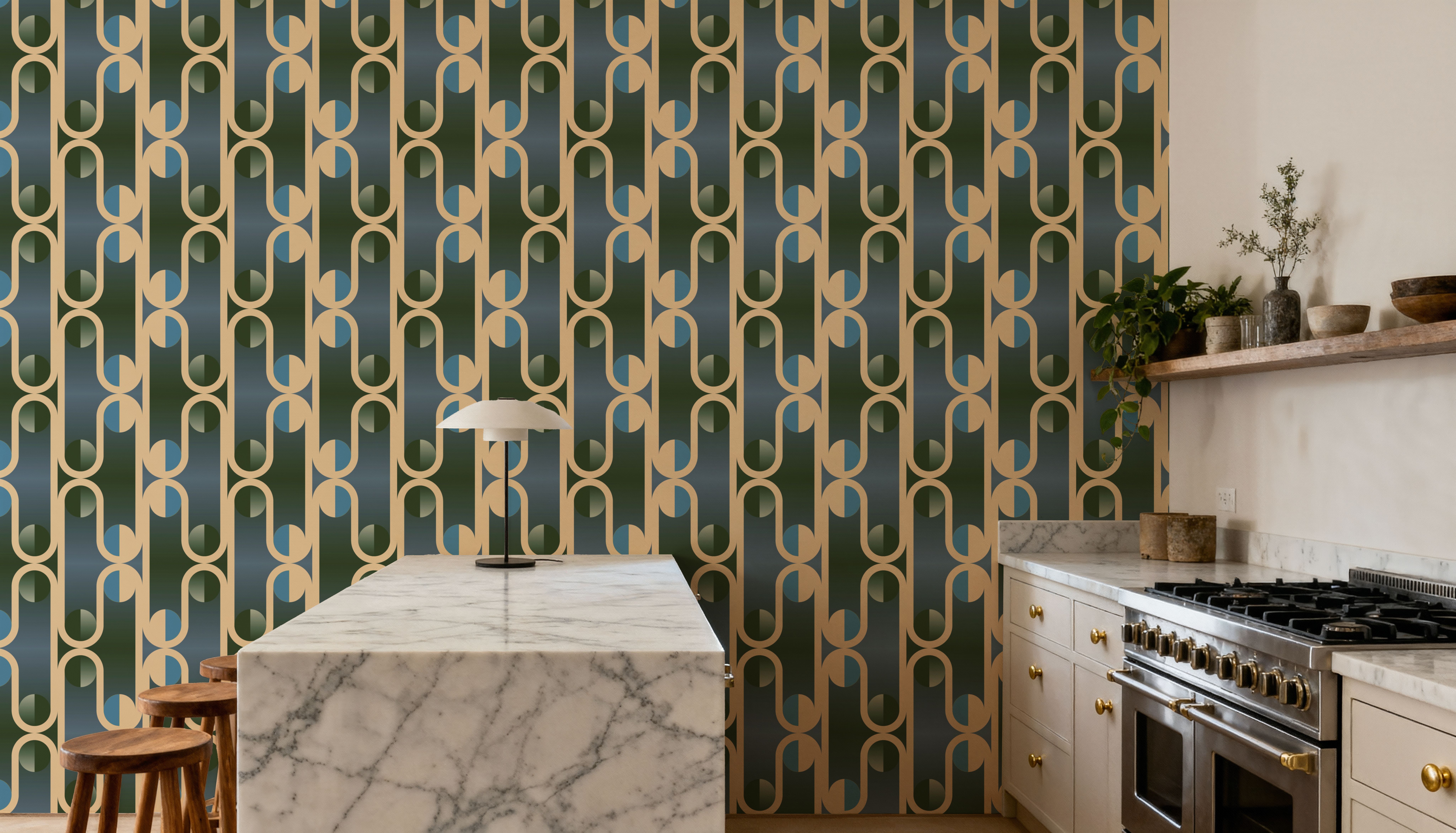 Art Deco Trellis, Green