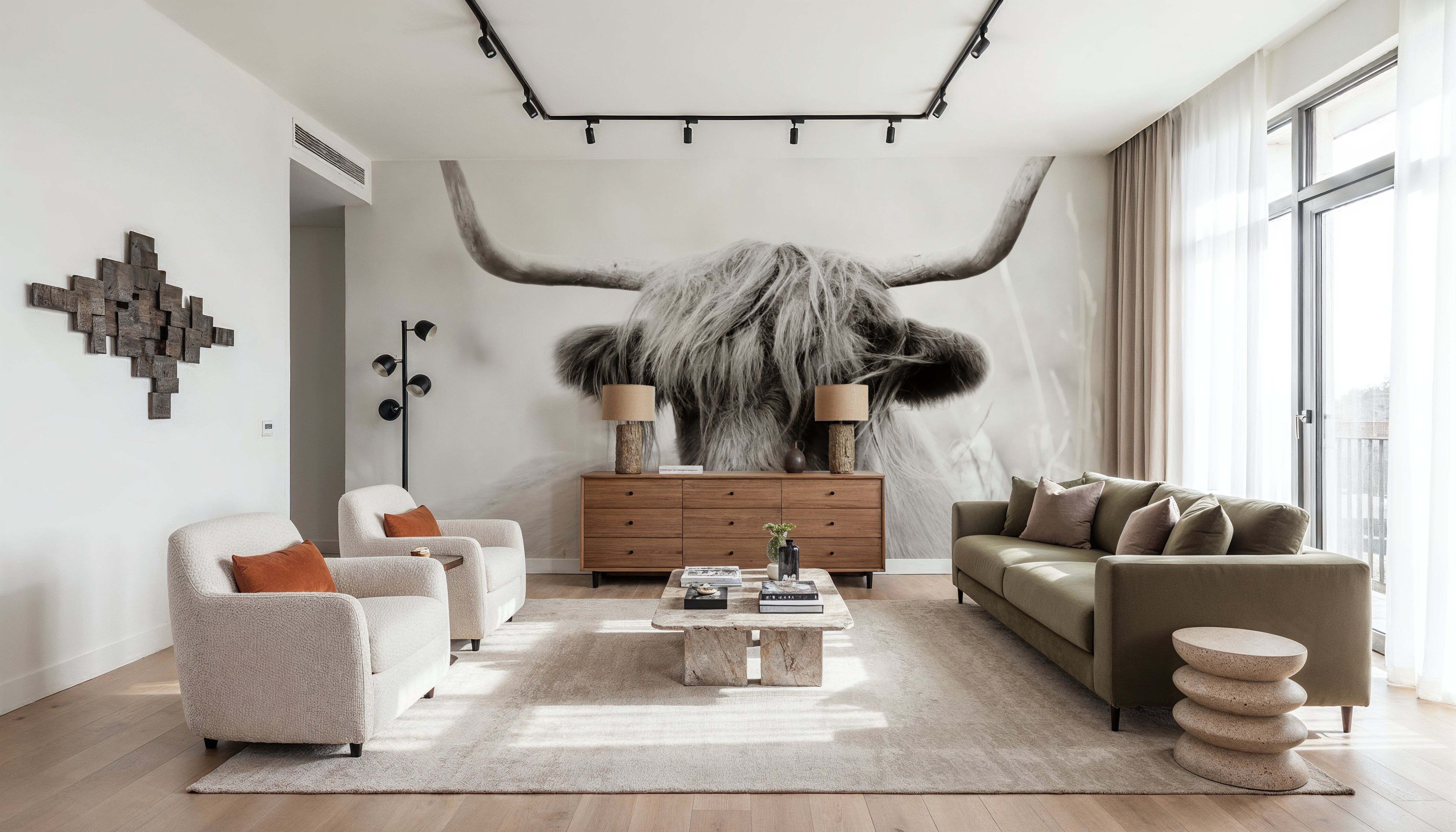 Highland Meadow Portrait BW