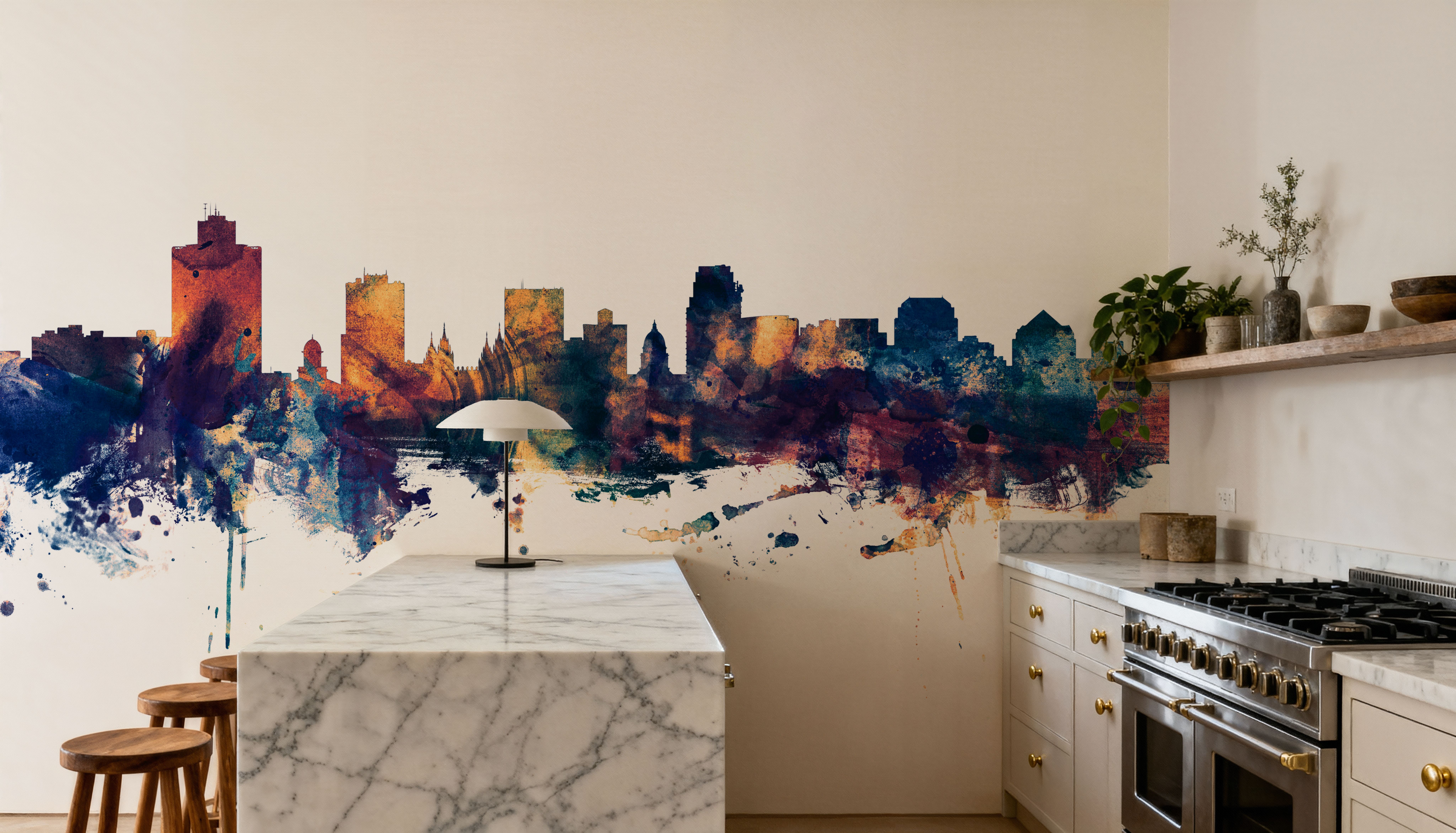 Salt Lake City Utah Skyline Blue & Bronze