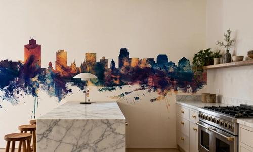 Salt Lake City Utah Skyline Blue & Bronze