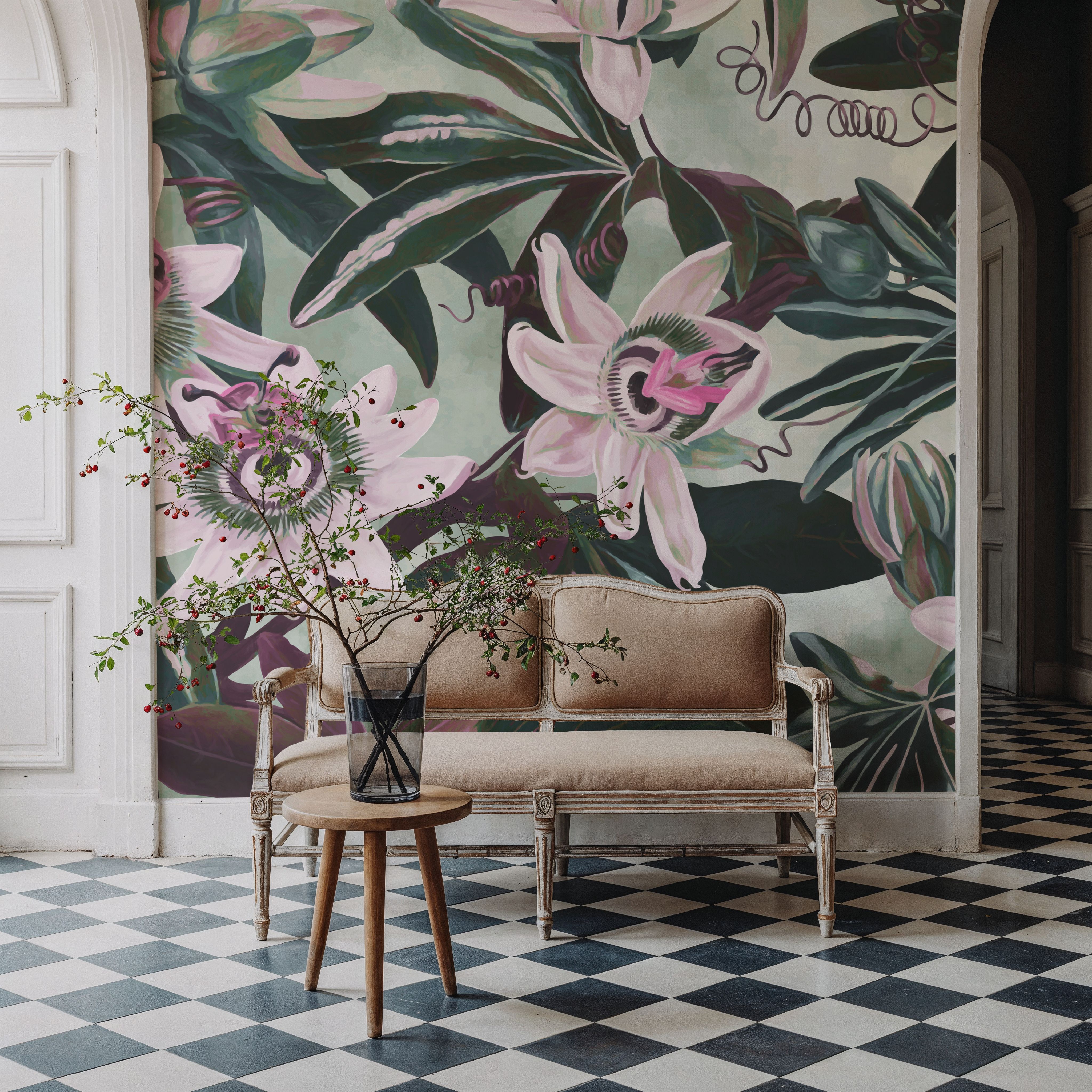 White Passiflora Bright Green