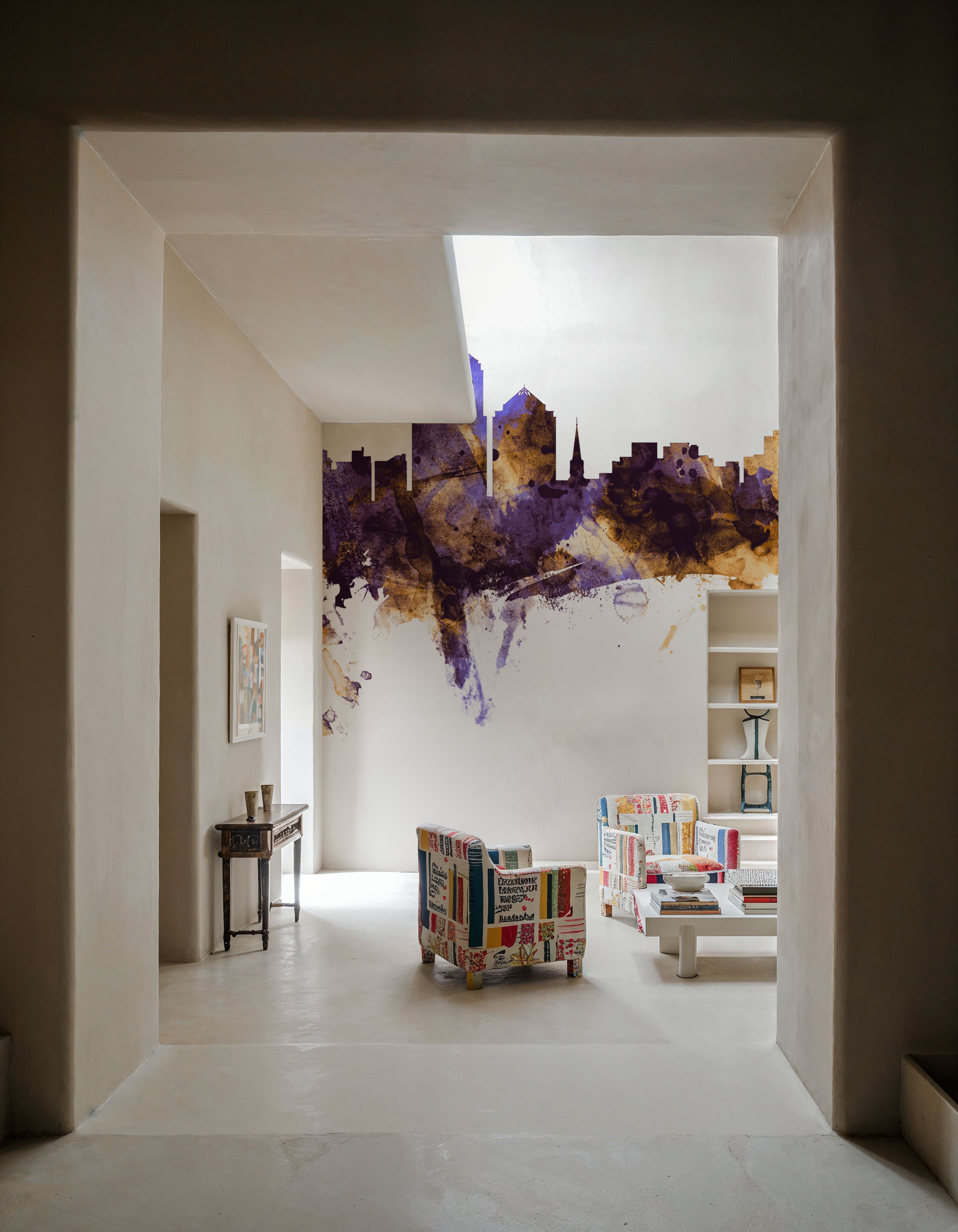 Albuquerque New Mexico Skyline Purple & Gold