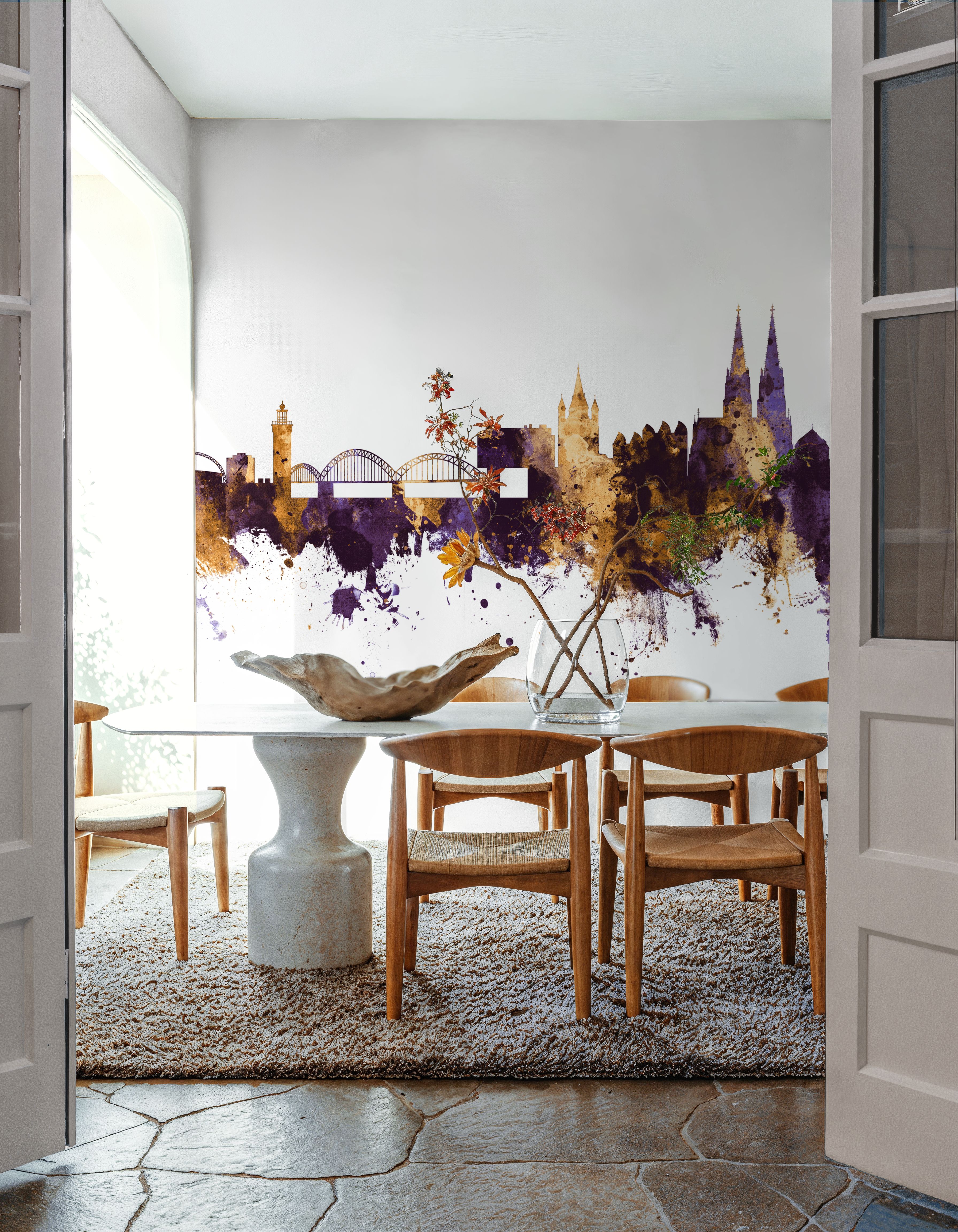 Cologne Germany Skyline Purple & Gold