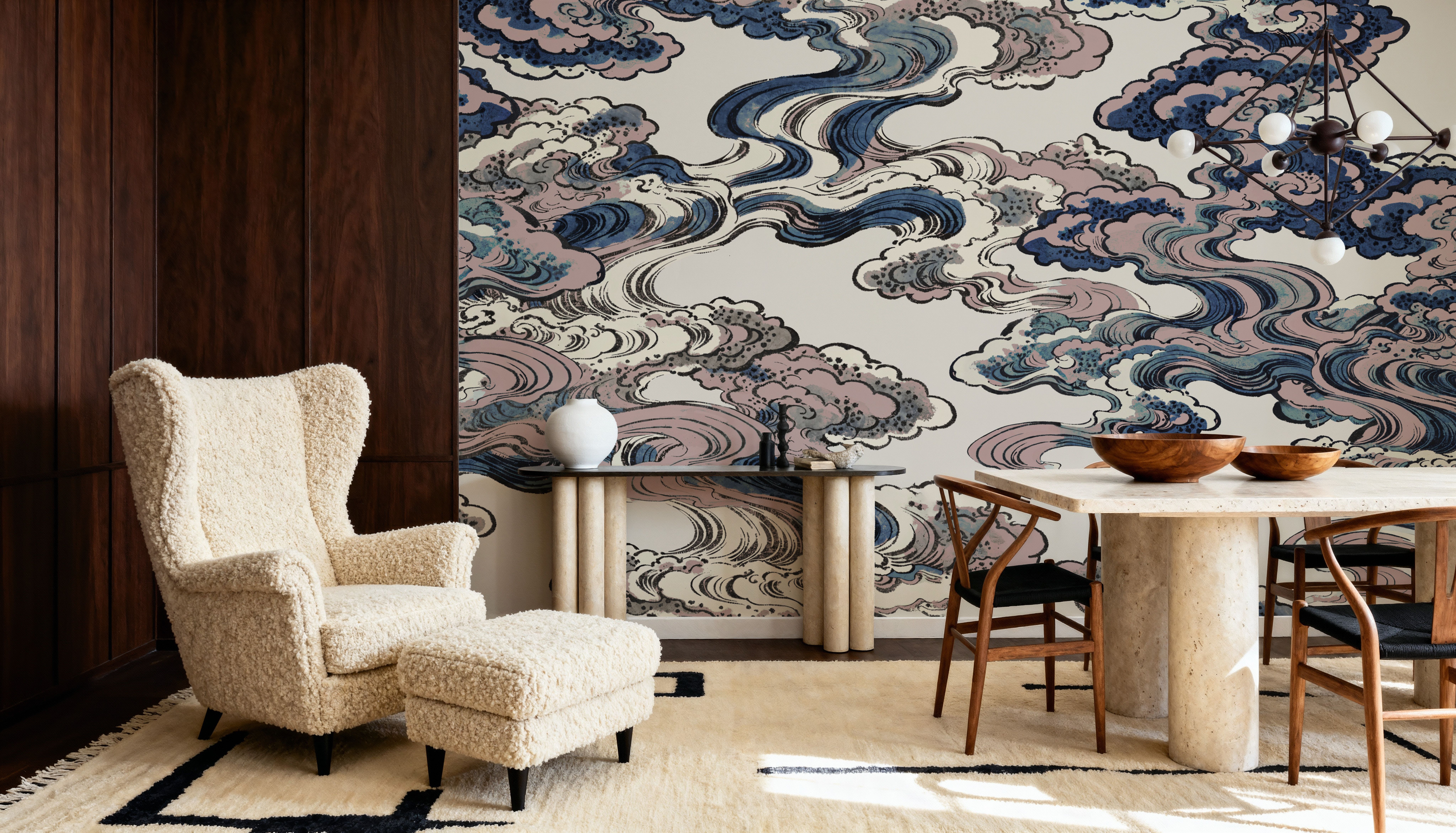 Ukiyo-e Clouds, Soft Pink