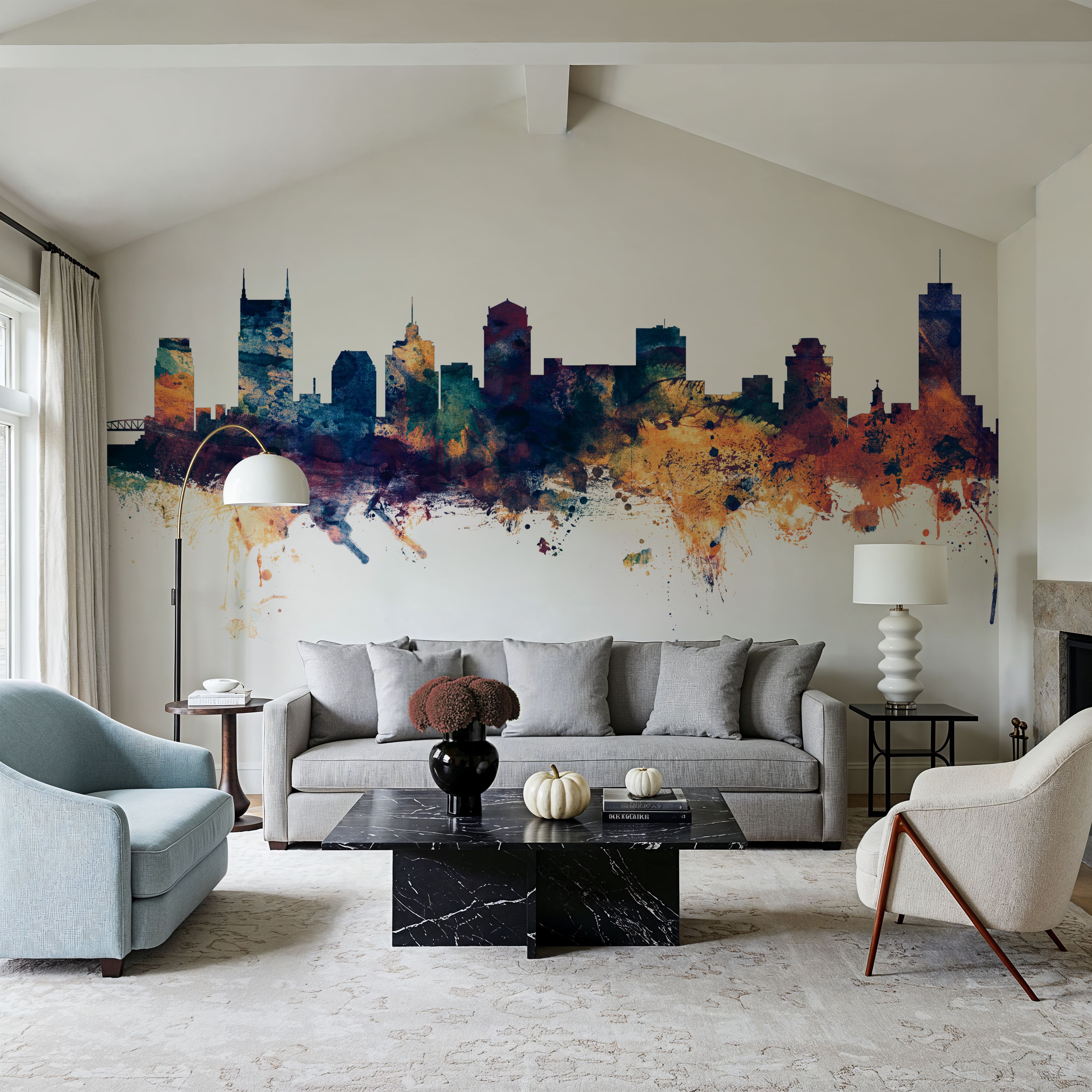 Nashville Tennessee Skyline Blue & Bronze