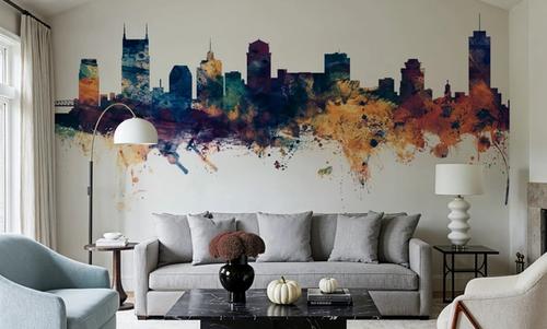 Nashville Tennessee Skyline Blue & Bronze