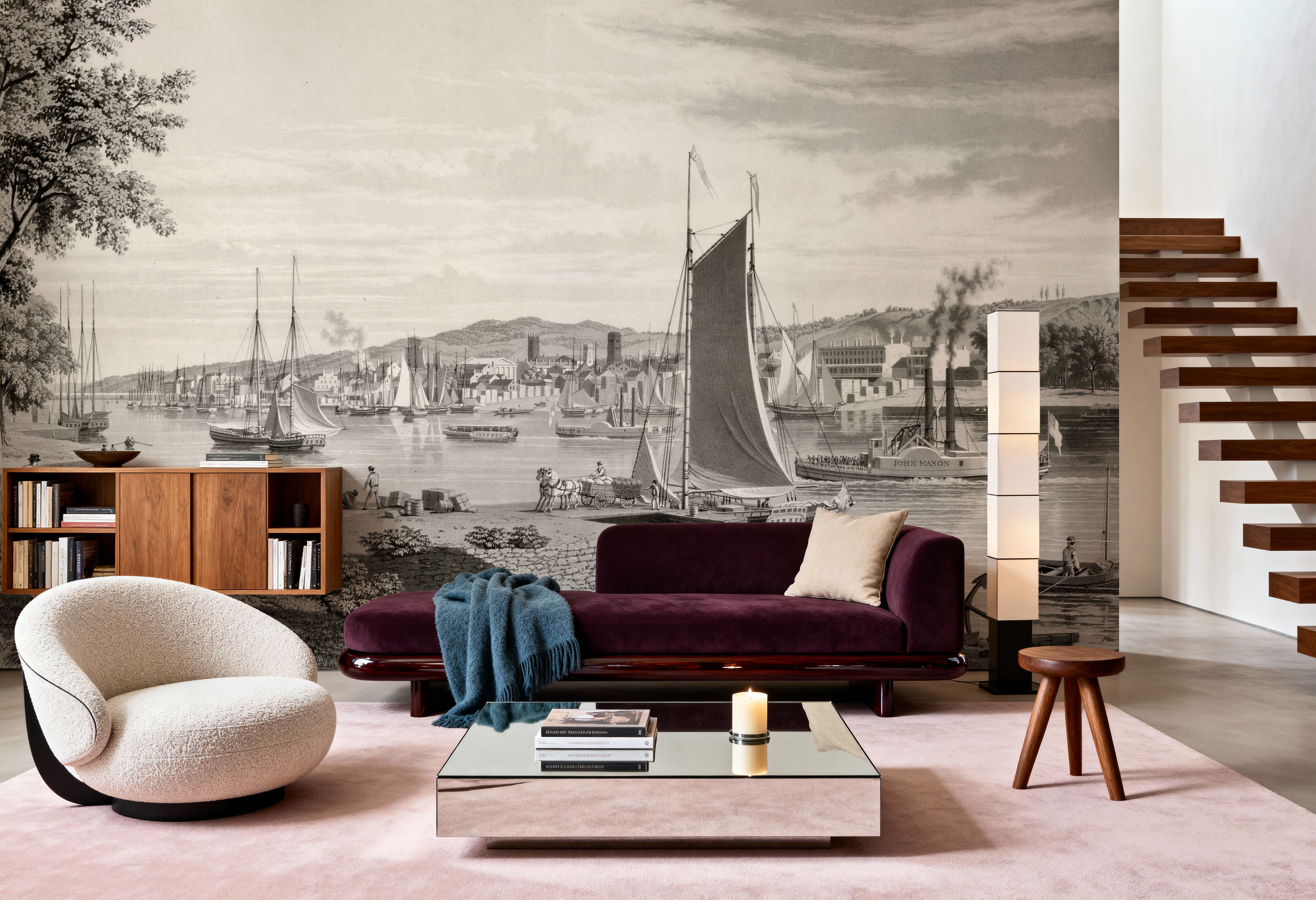 Old view of Troy & Hudson river,  1838