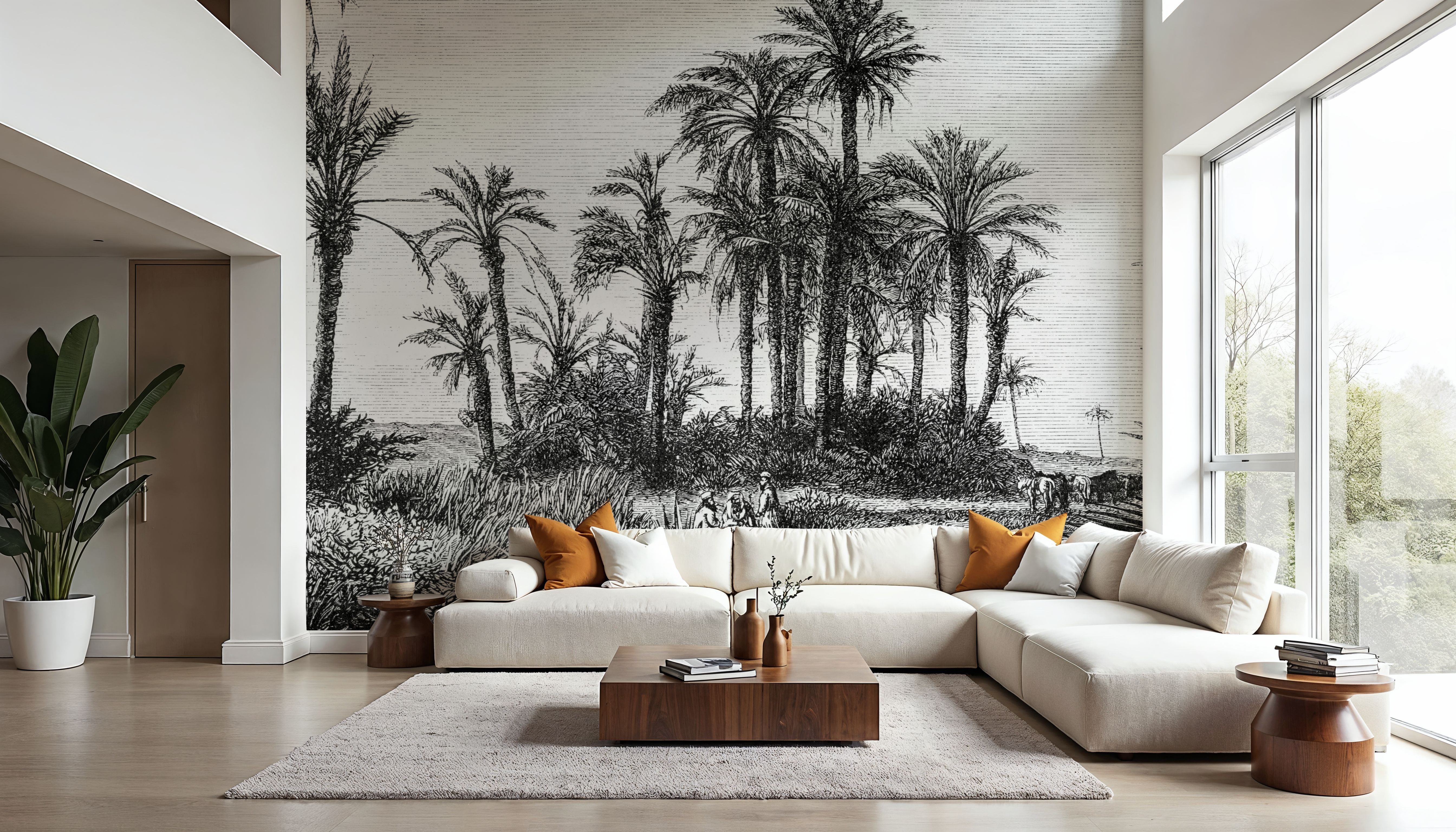 Les Palmiers, Behang