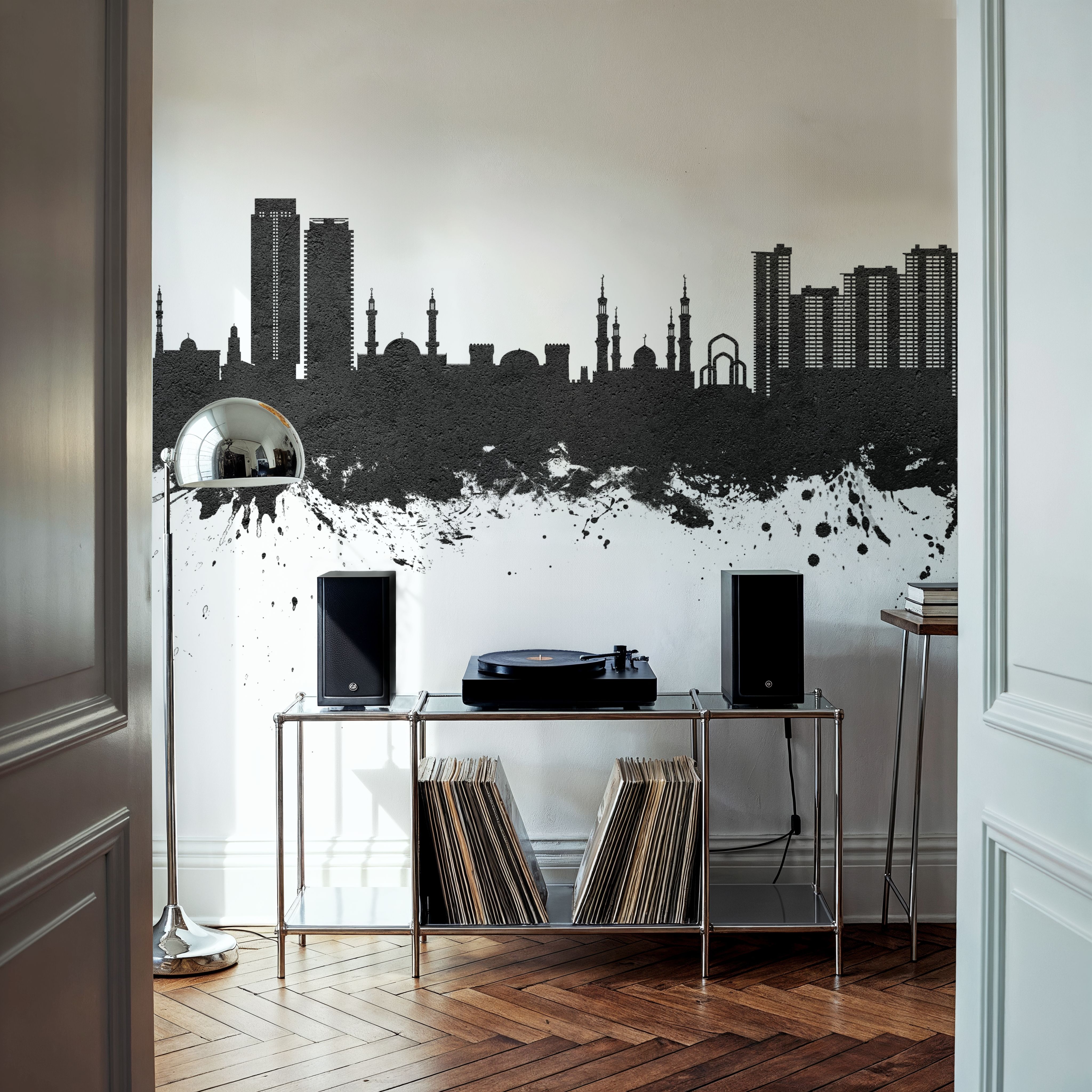 Ajman Skyline Black & White