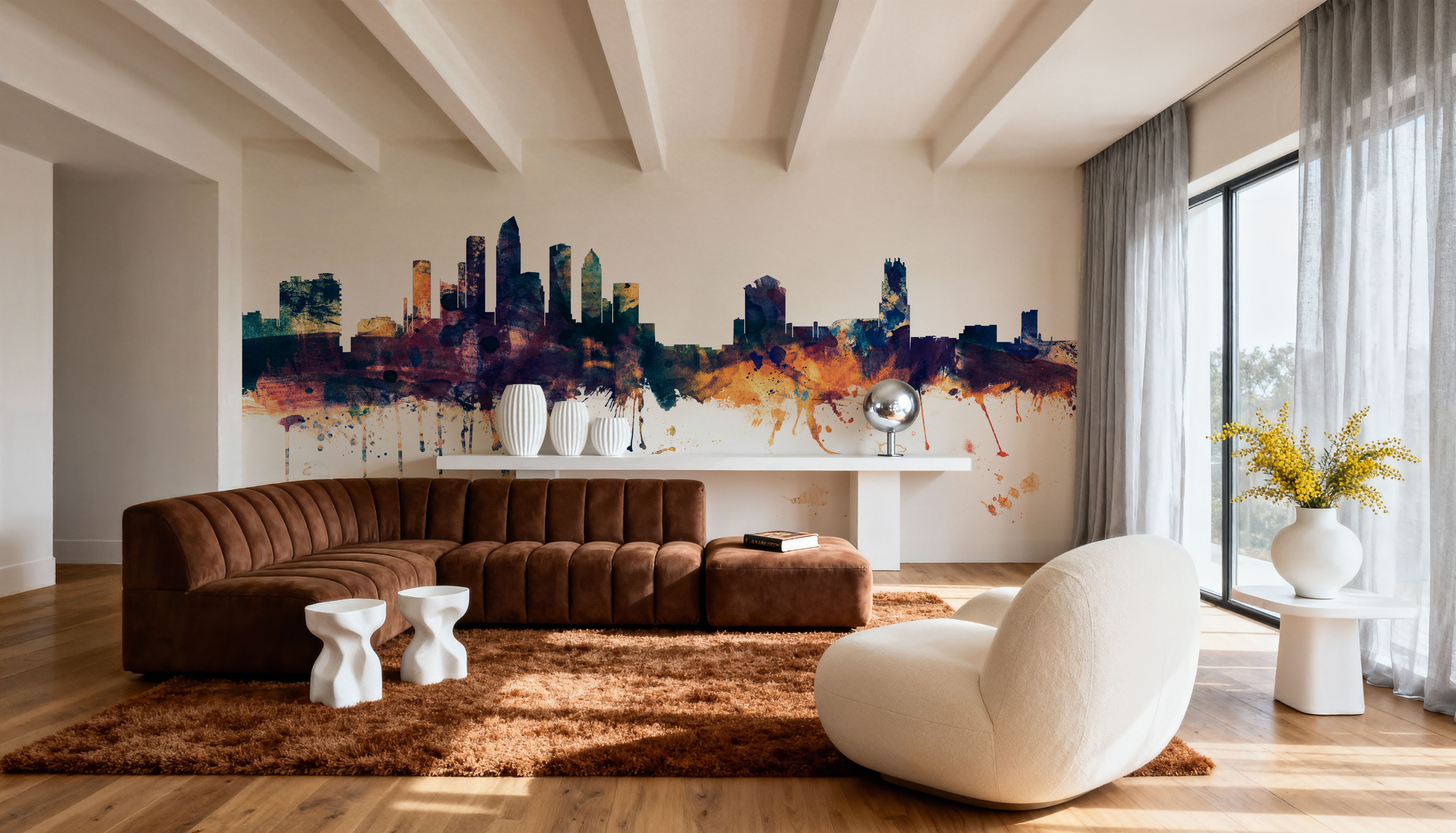 Tampa Florida Skyline Blue & Bronze