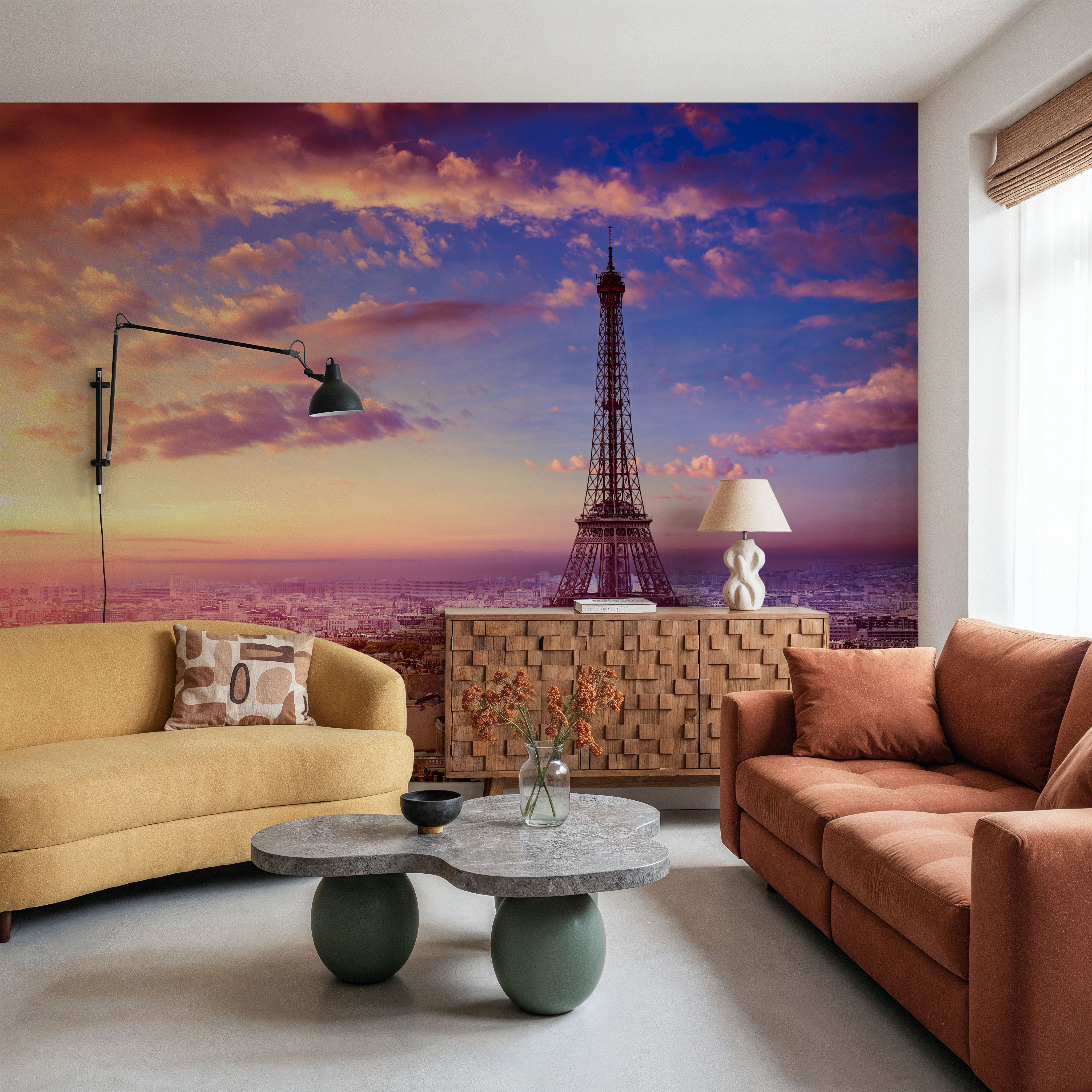 Eiffel Tower Pink Sky