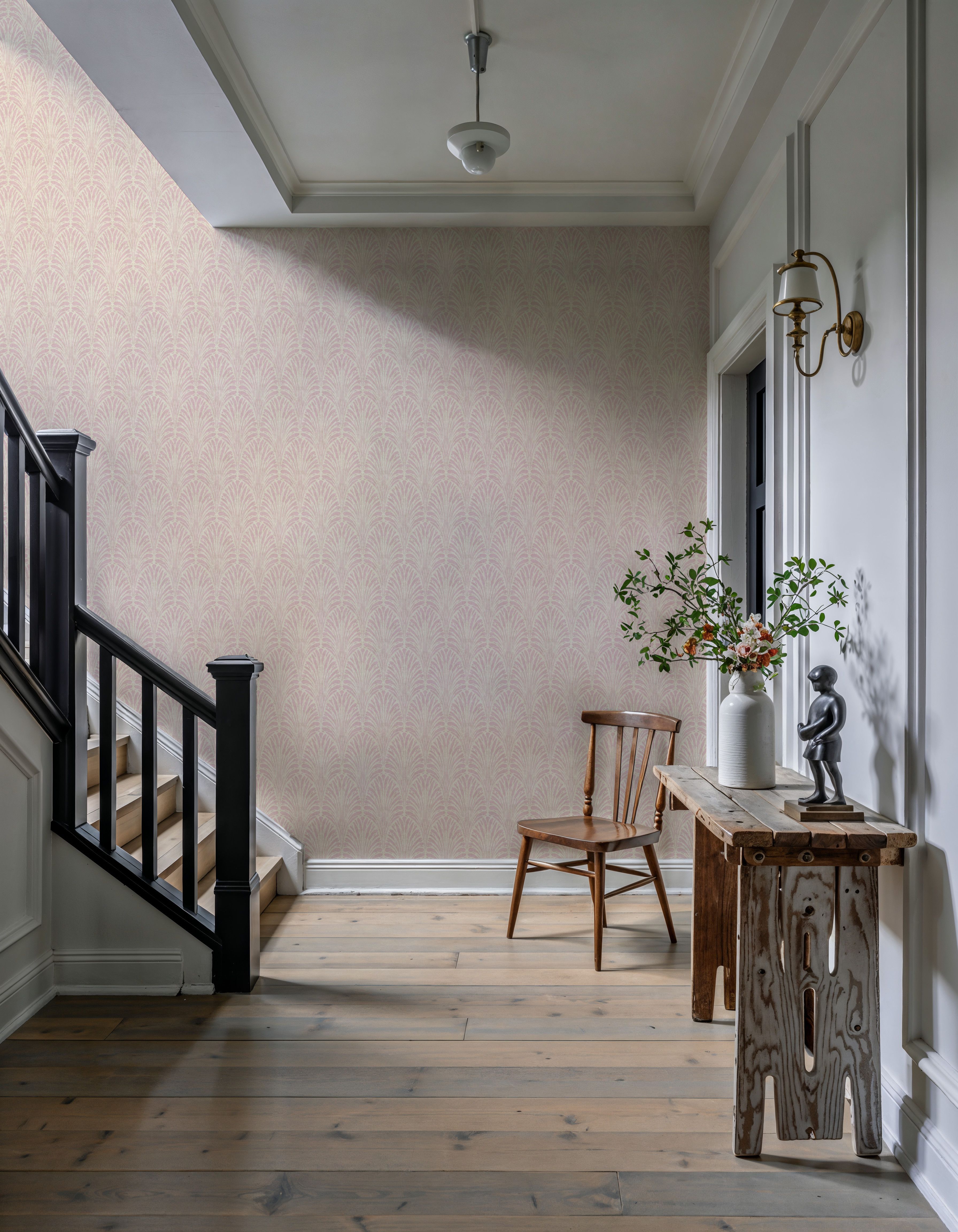 Brushstroke Fan Scallop, Blush