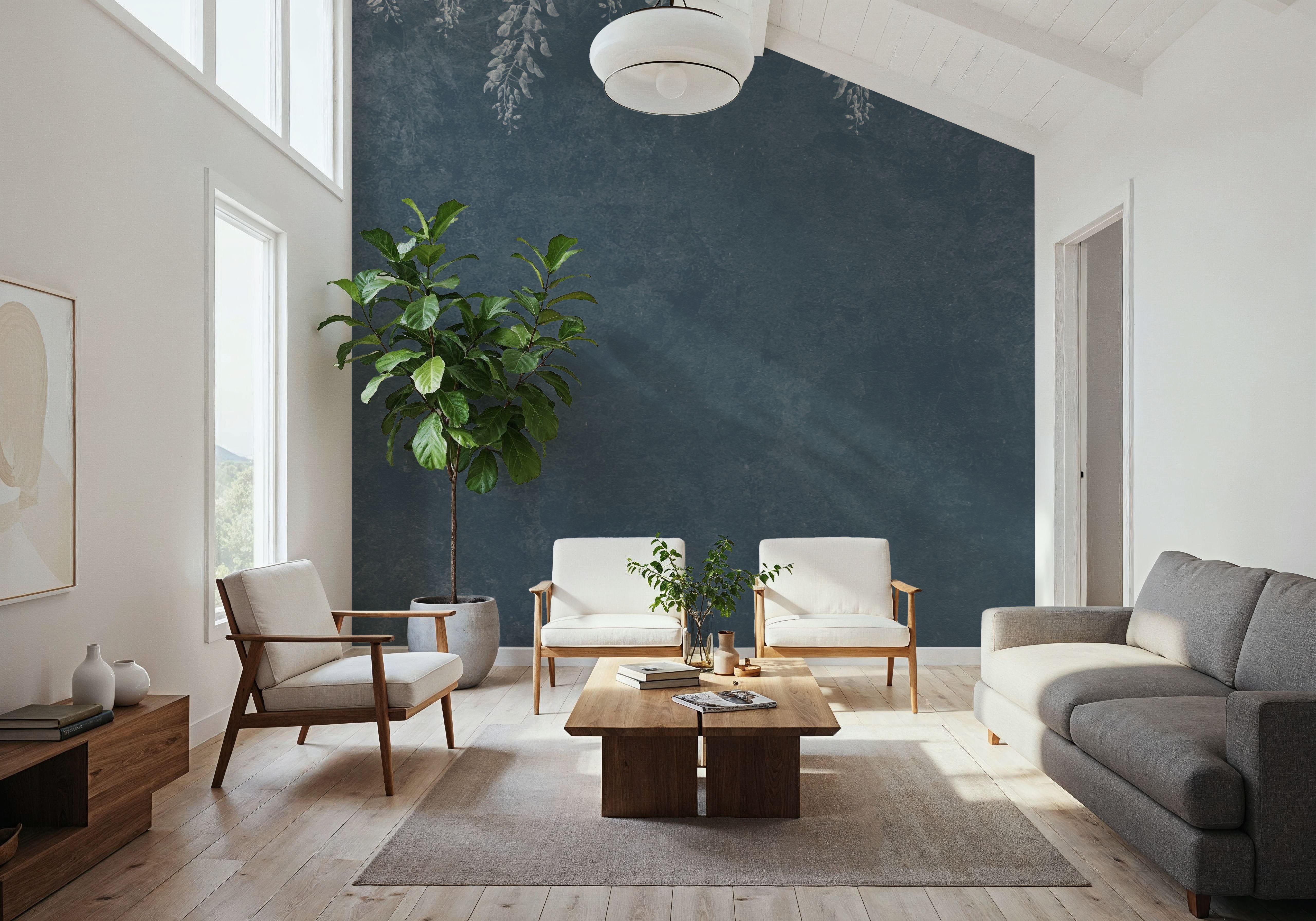 Welcome to our Theatre, Dusty Prussian Blue, Wallpaper