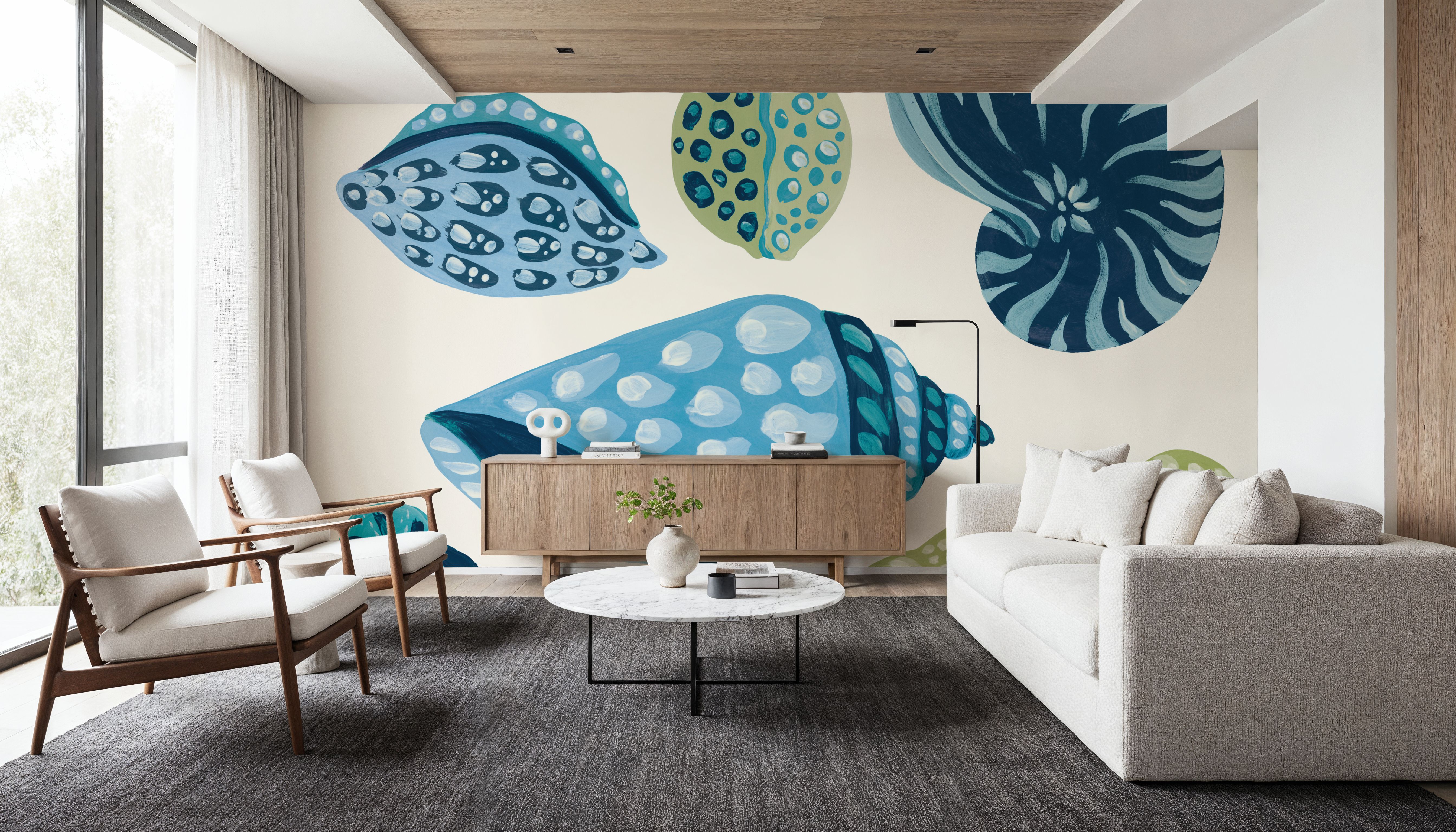 My Tropical Shell Collection I Blue, Tapeten