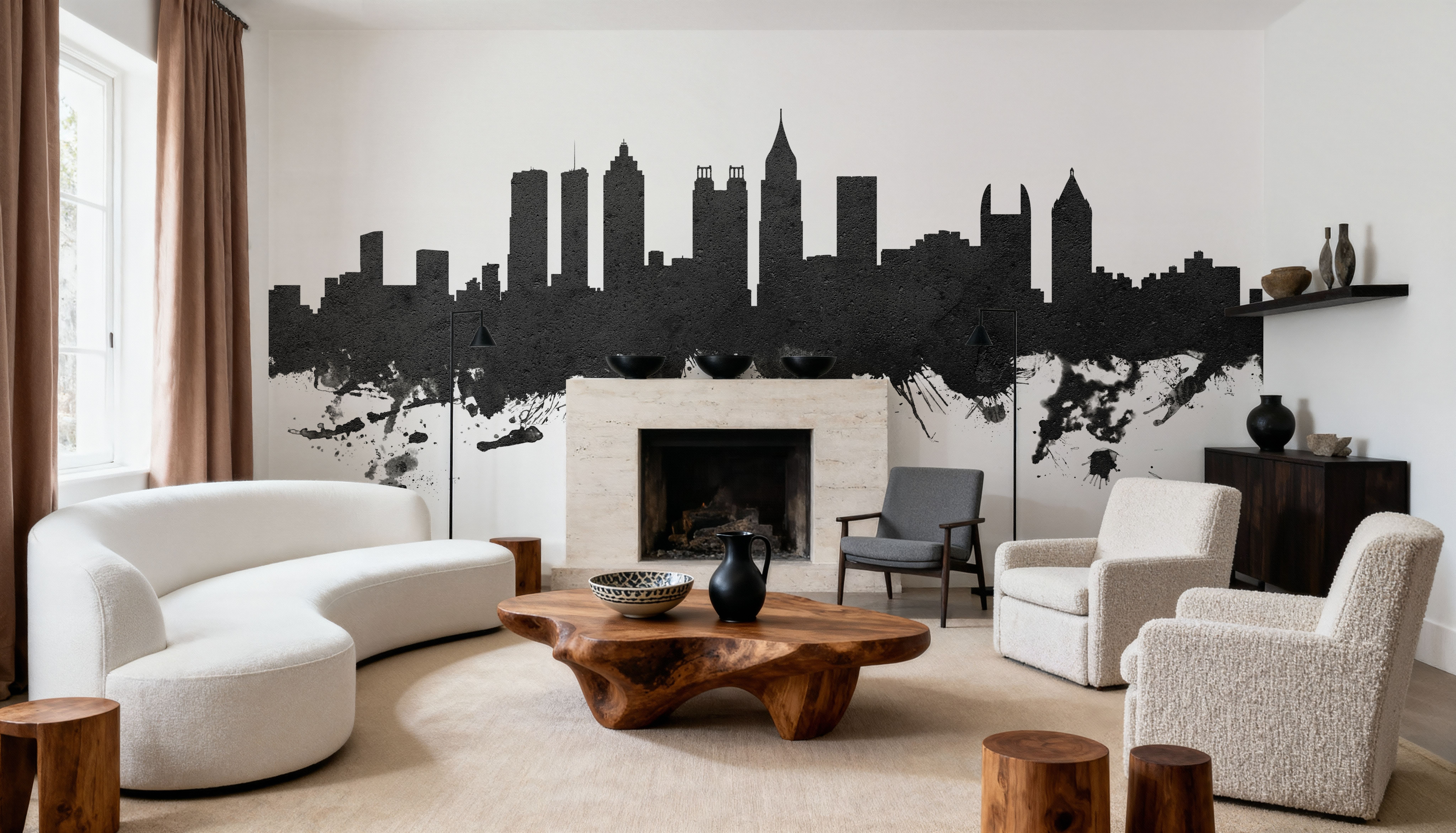 Atlanta Georgia Skyline Black & White