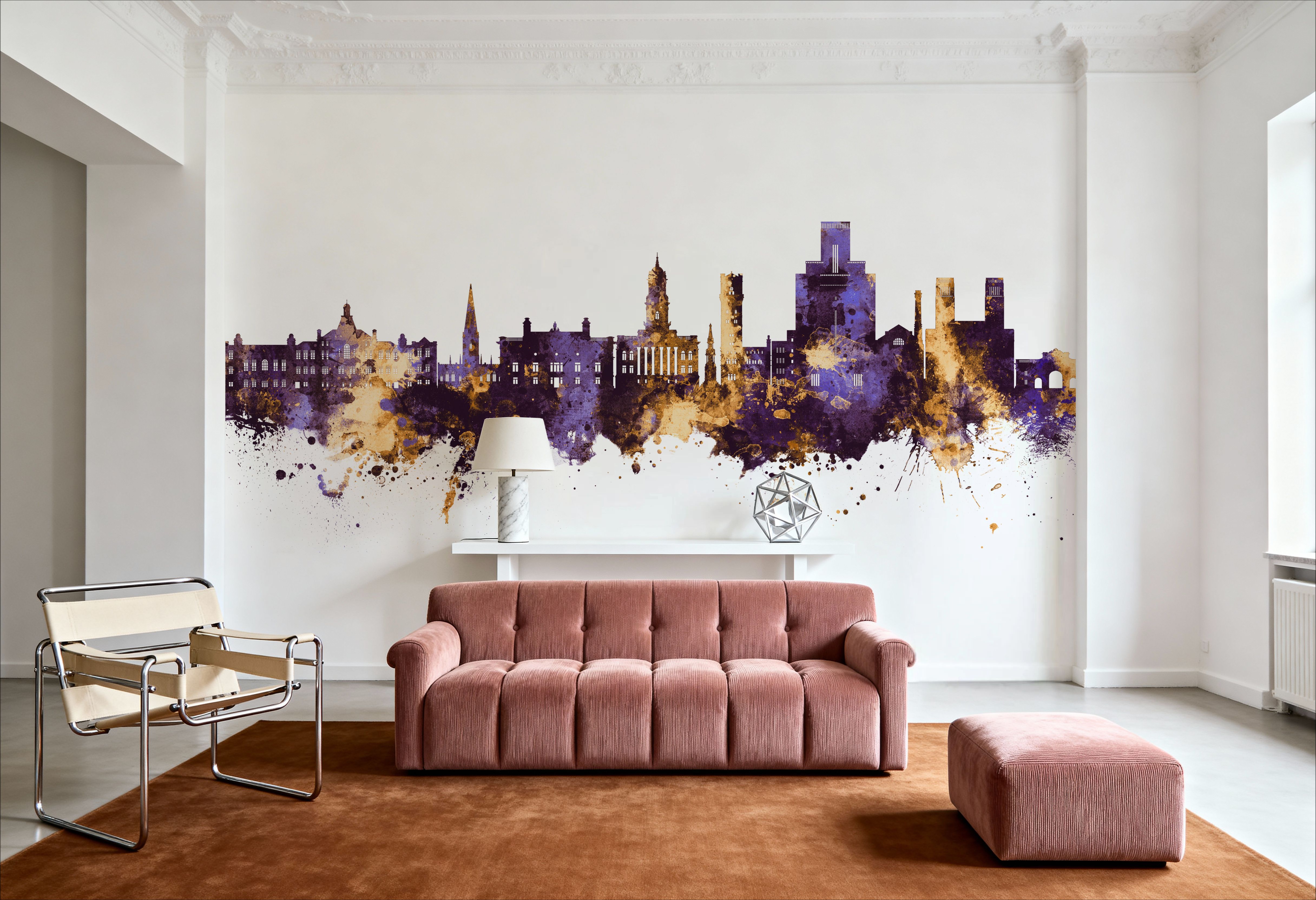 Birkehead England Skyline Purple & Gold