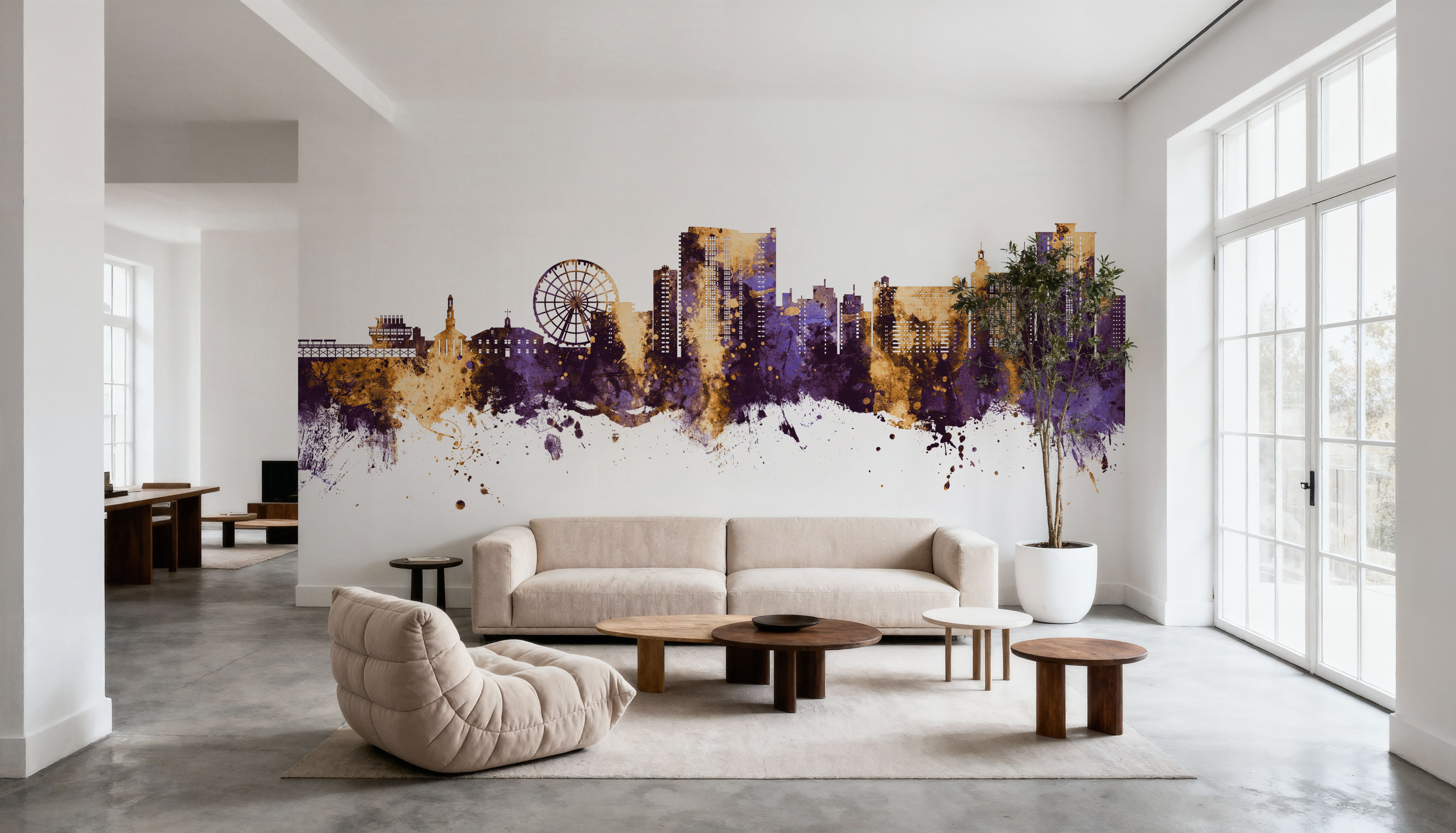 Myrtle Beach South Carolina Skyline Purple & Gold