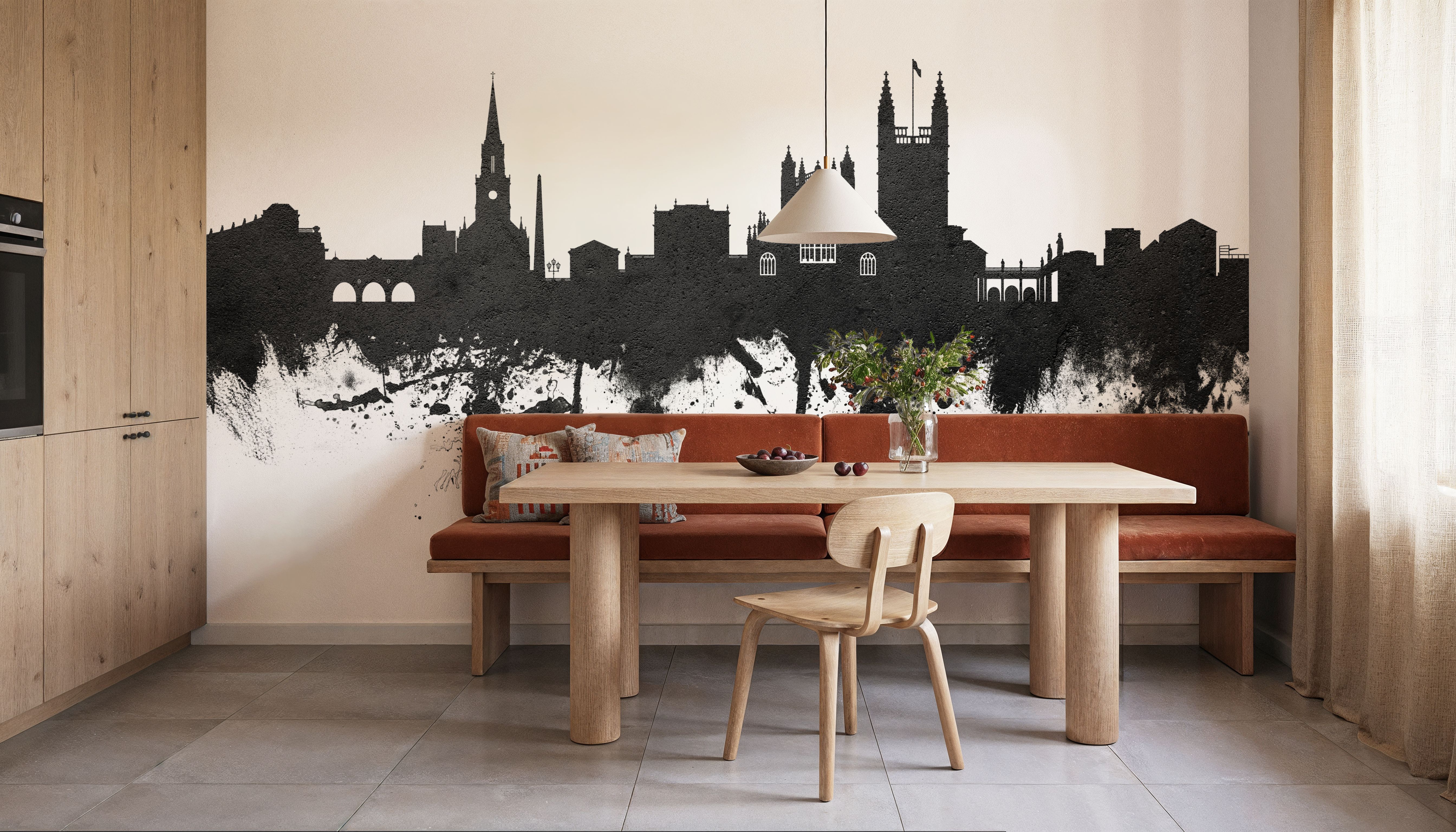 Bath England Skyline Black & White