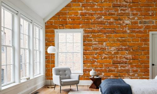 Weathered Red Brick Wall