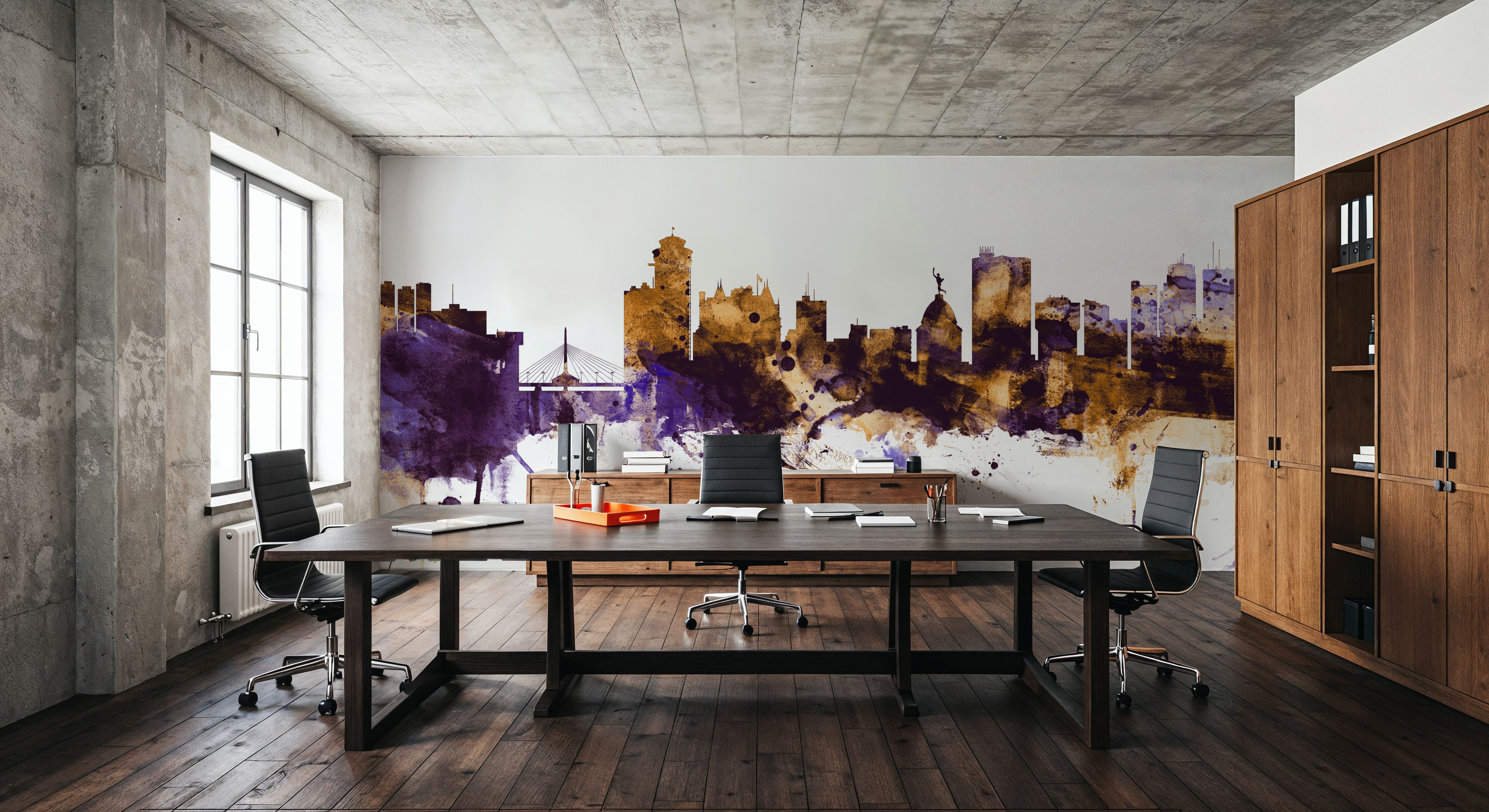 Winnipeg Canada Skyline Purple & Gold