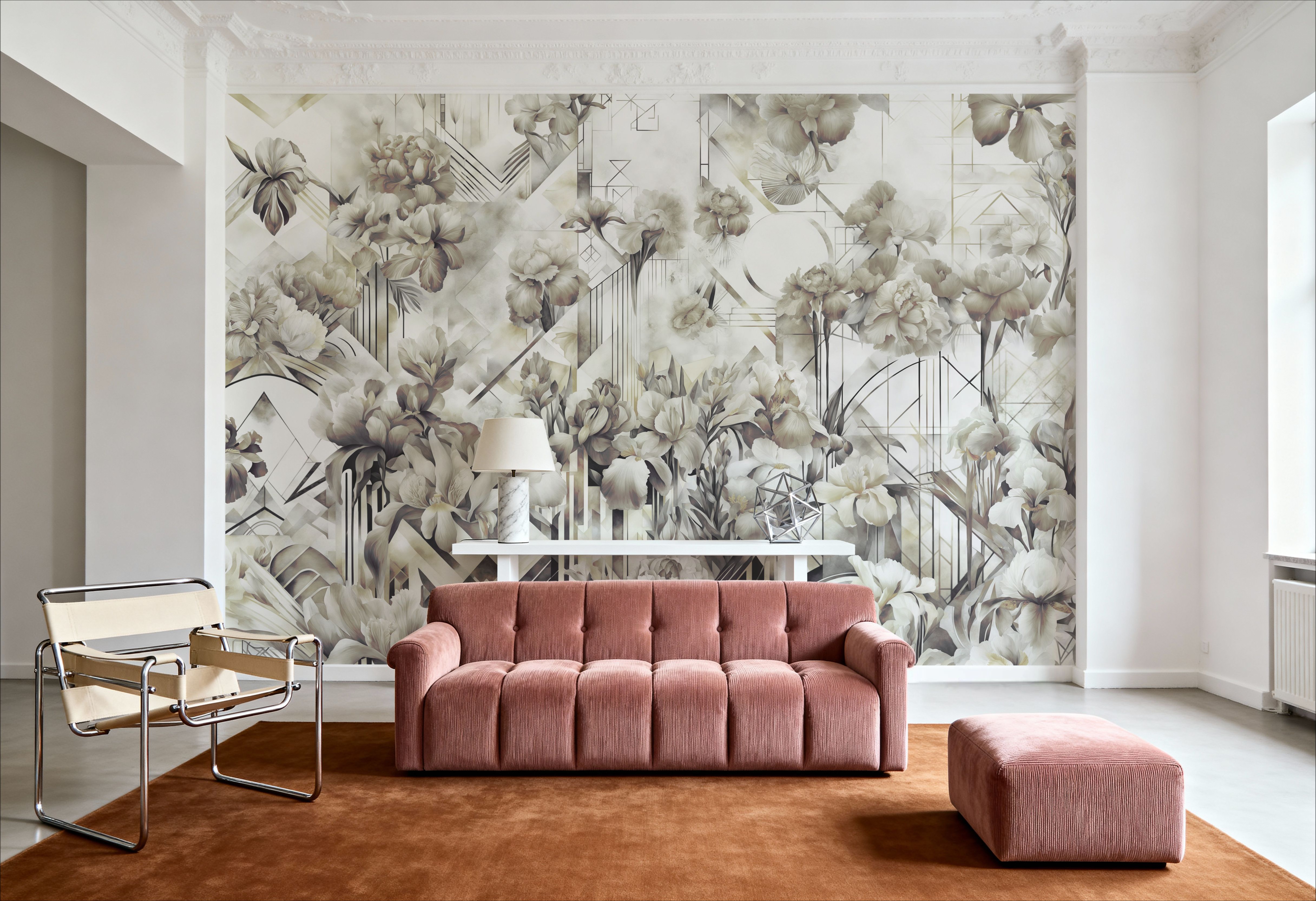 Watercolor Irises Green